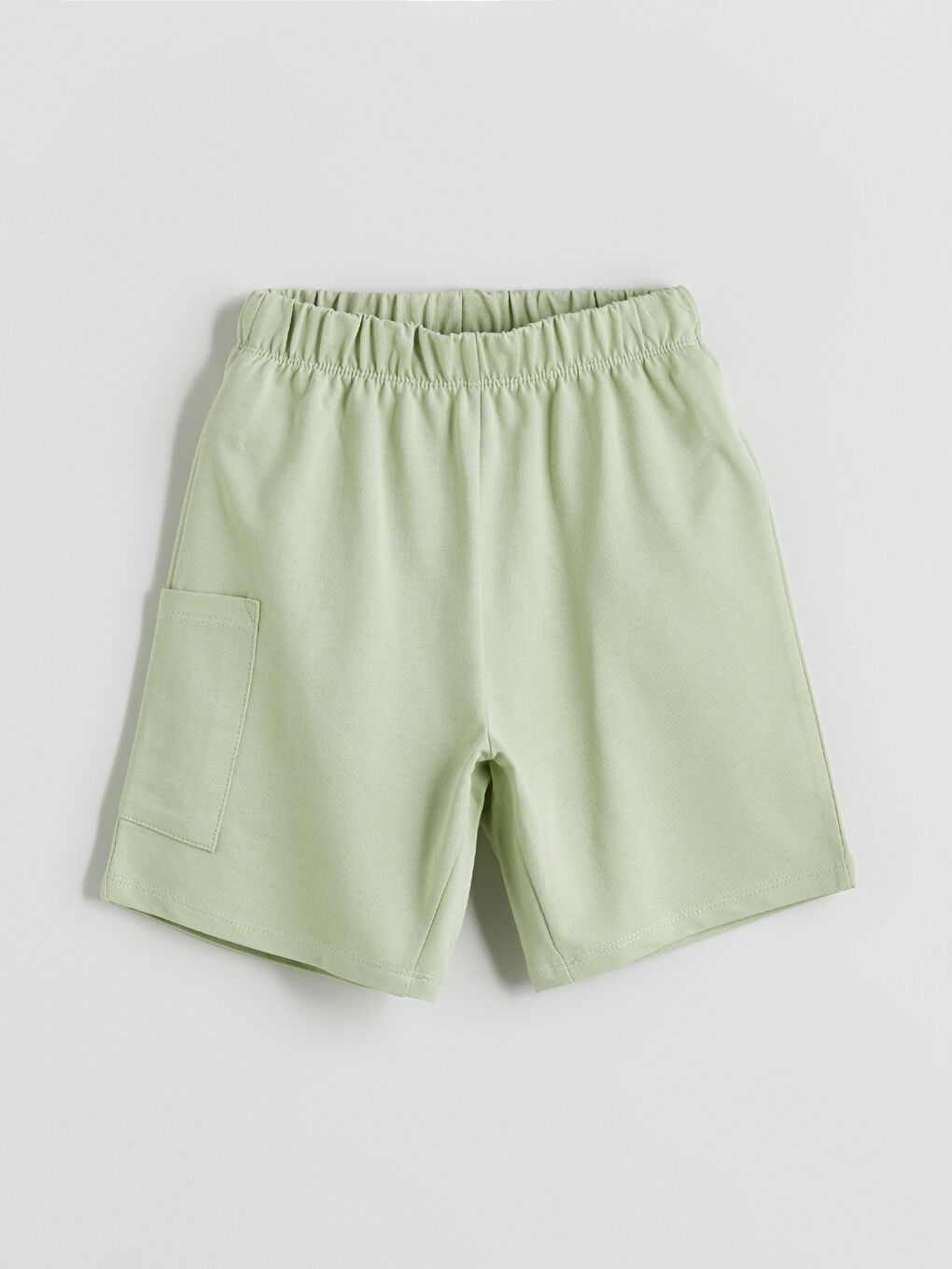 Yeşil Beli Lastikli Basic Erkek Çocuk Şort