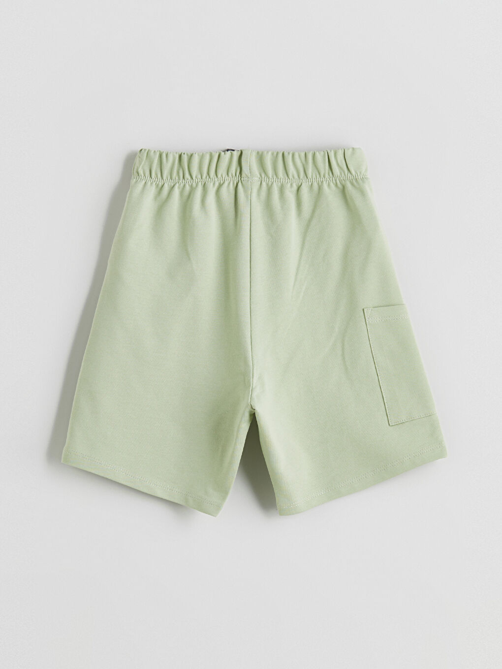 Yeşil Beli Lastikli Basic Erkek Çocuk Şort-1