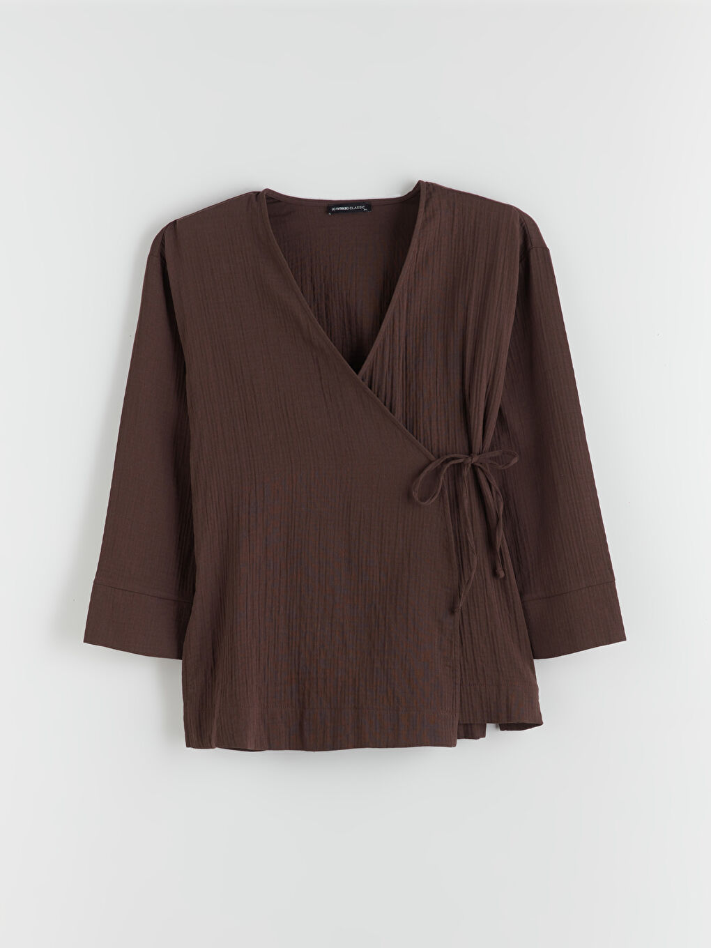 Double Breasted Textured Slit Detail Women's Kimono-8