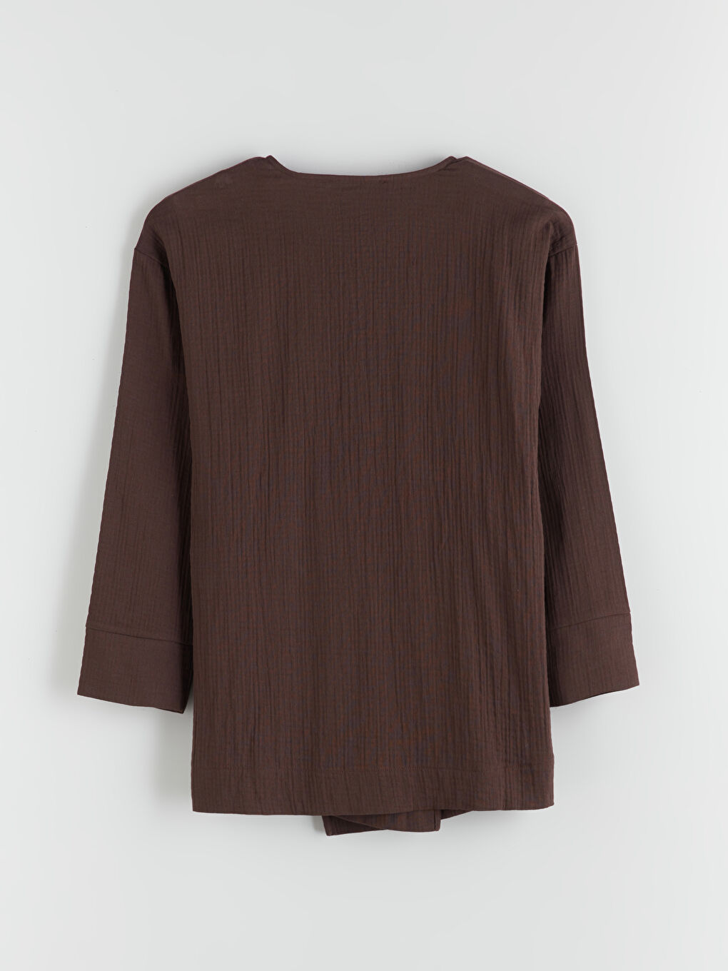 Double Breasted Textured Slit Detail Women's Kimono-10