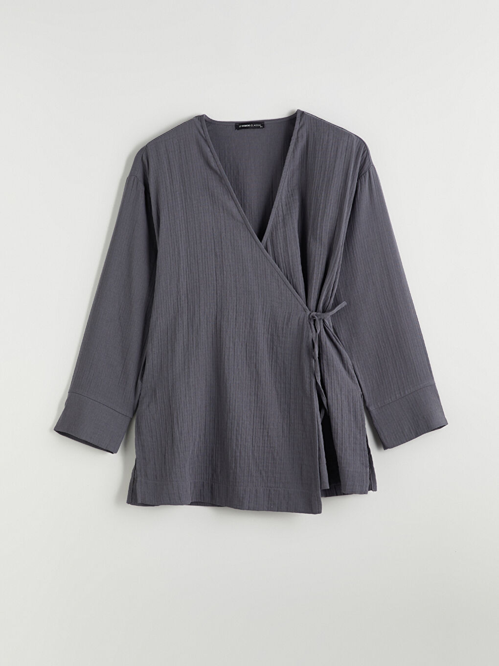 Double Breasted Textured Women's Kimono -S5R592Z8-JNL