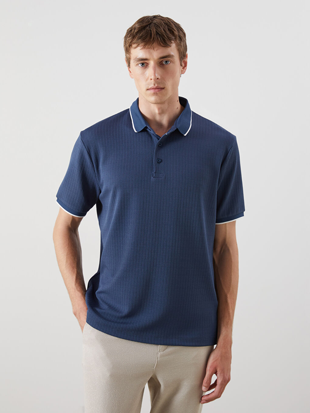 LCW Vision Men's Polo Neck T-Shirt -S5R598Z8-R4M