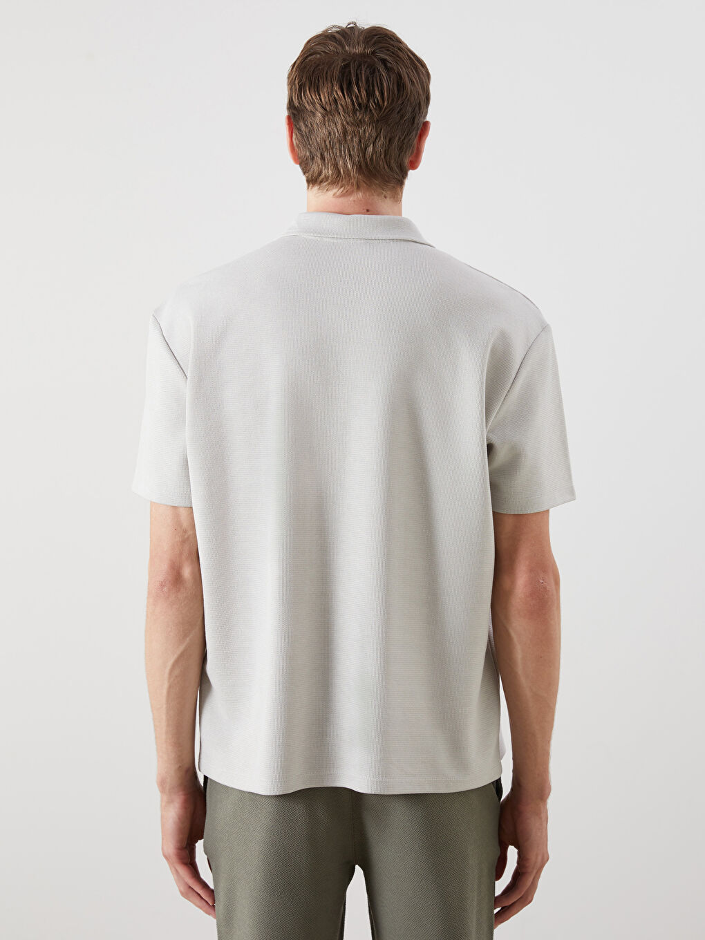 Bej Polo Yaka Pike Erkek Tişört-3