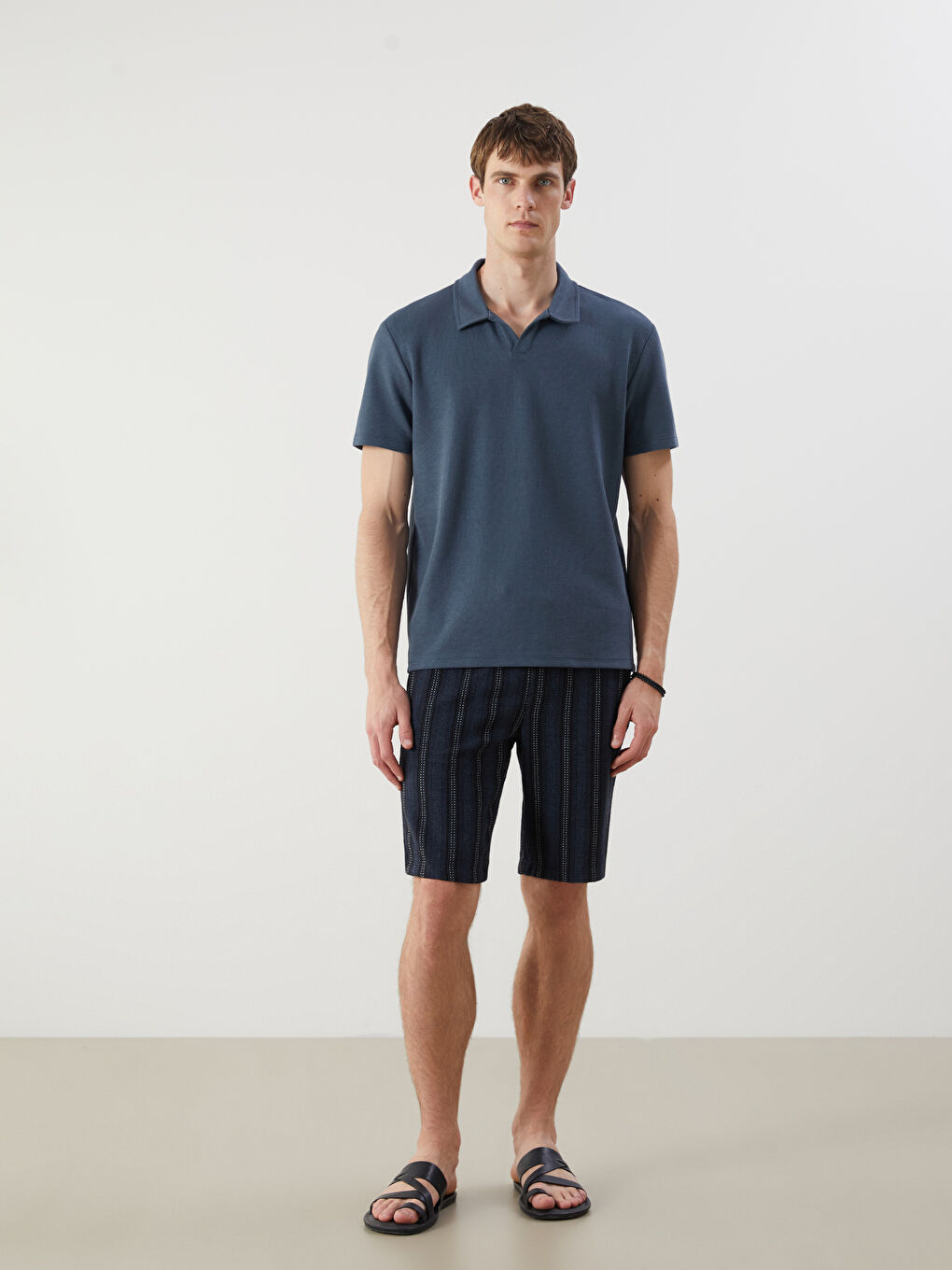 Petrol Polo Yaka Pike Erkek Tişört-1