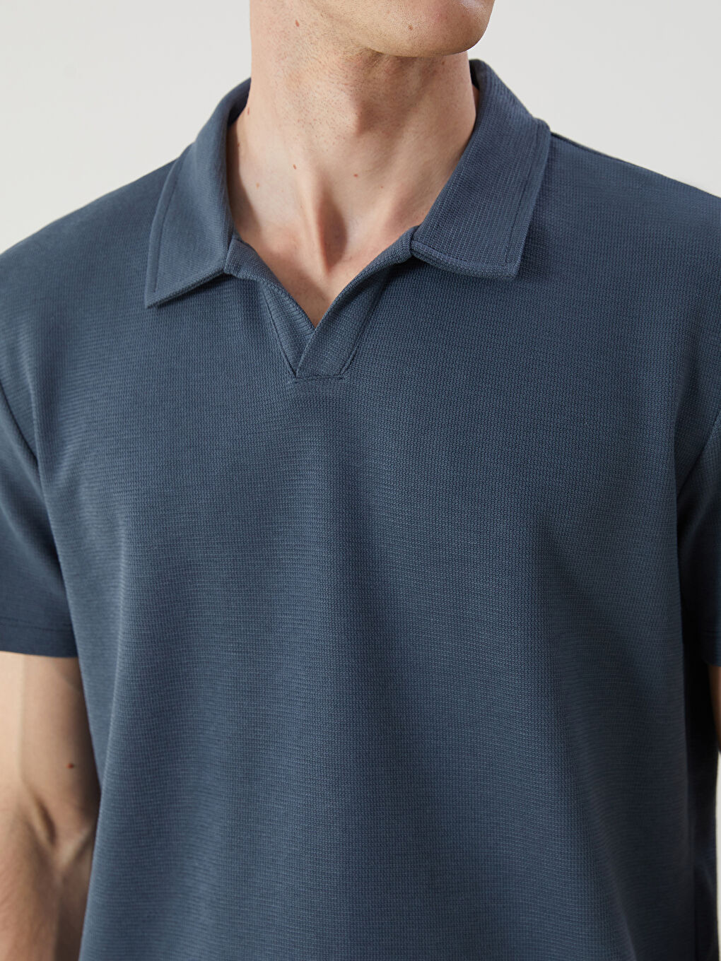 Petrol Polo Yaka Pike Erkek Tişört-2