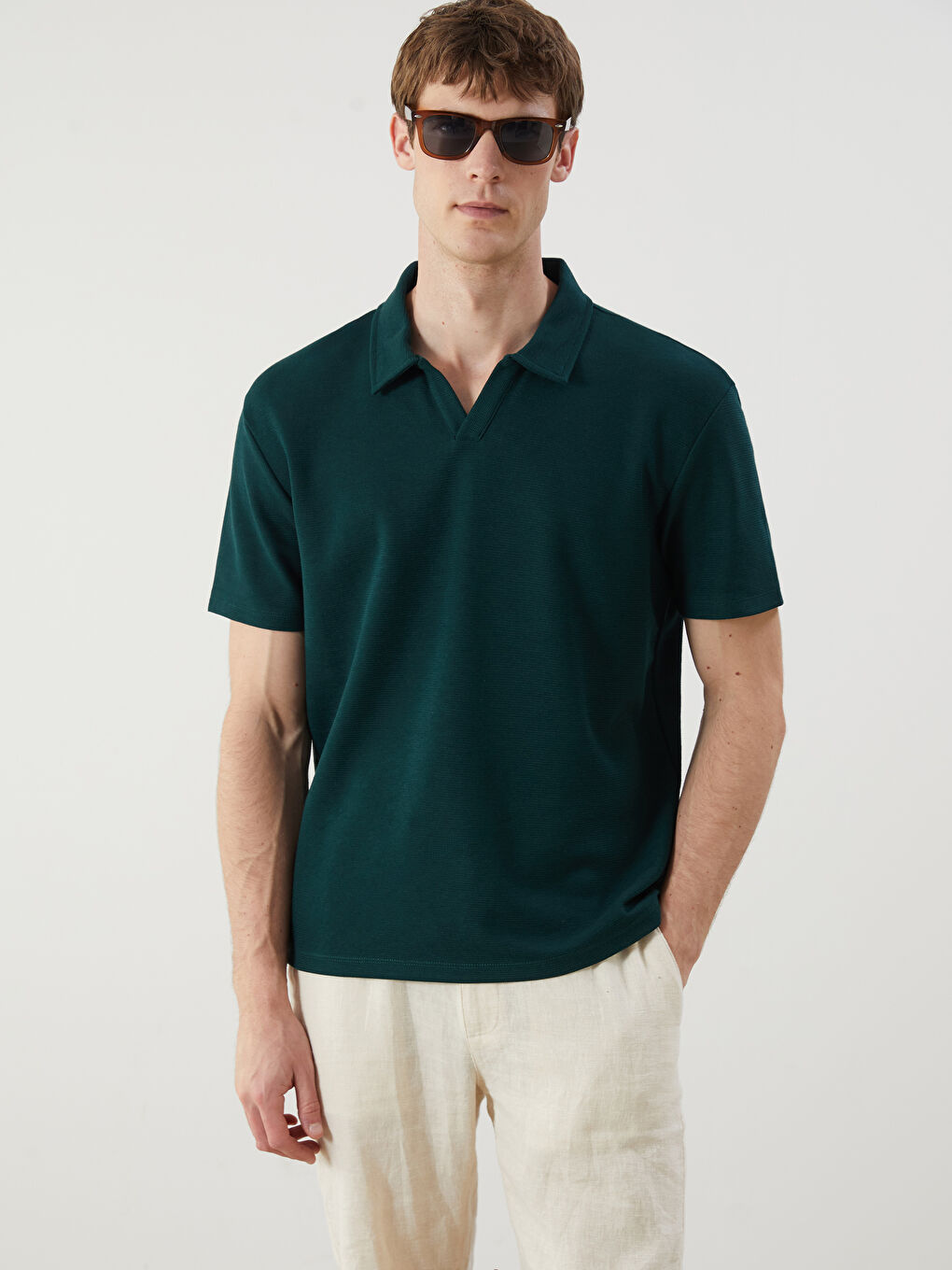 Petrol Polo Yaka Pike Erkek Tişört