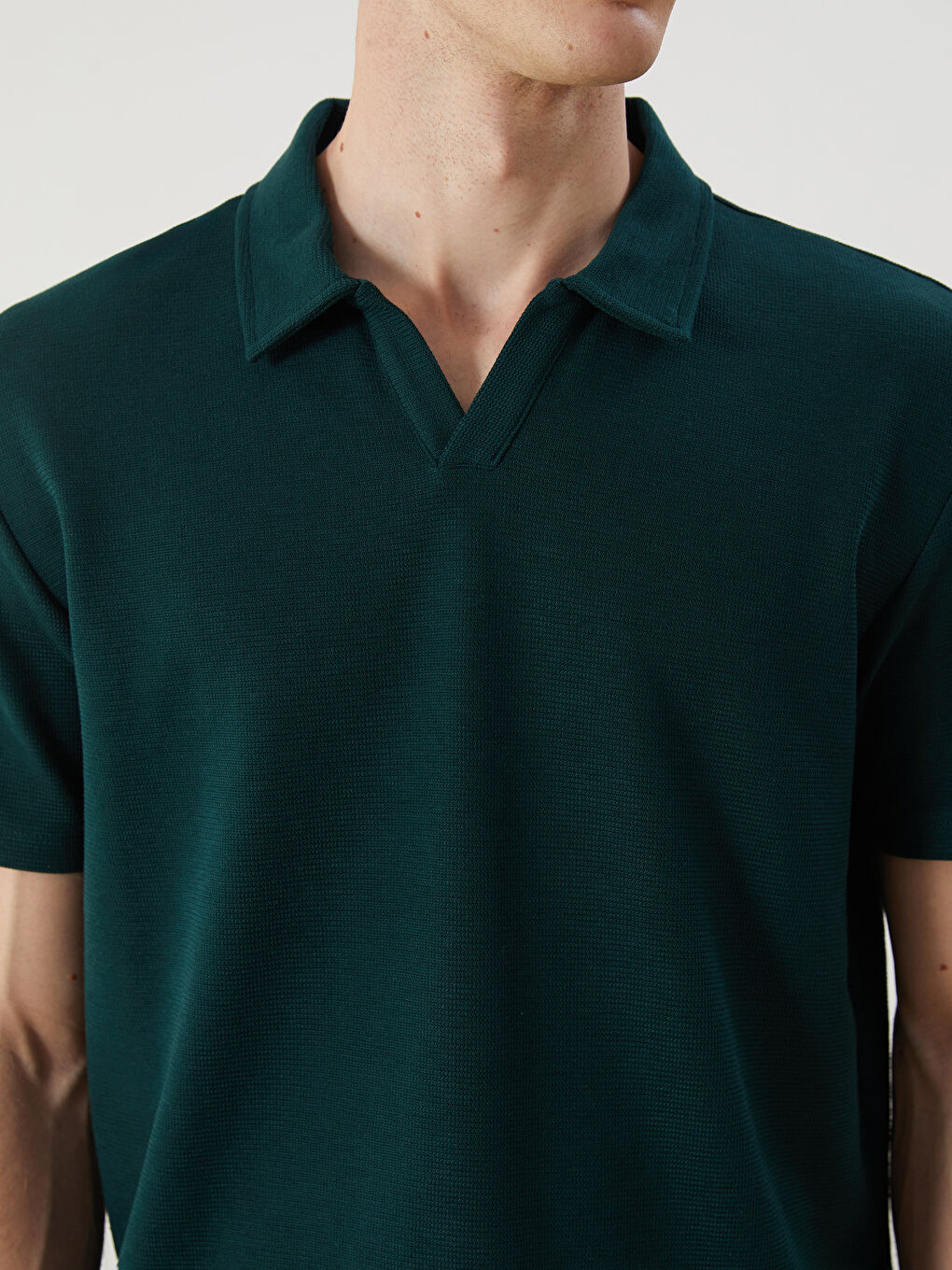 Petrol Polo Yaka Pike Erkek Tişört-2