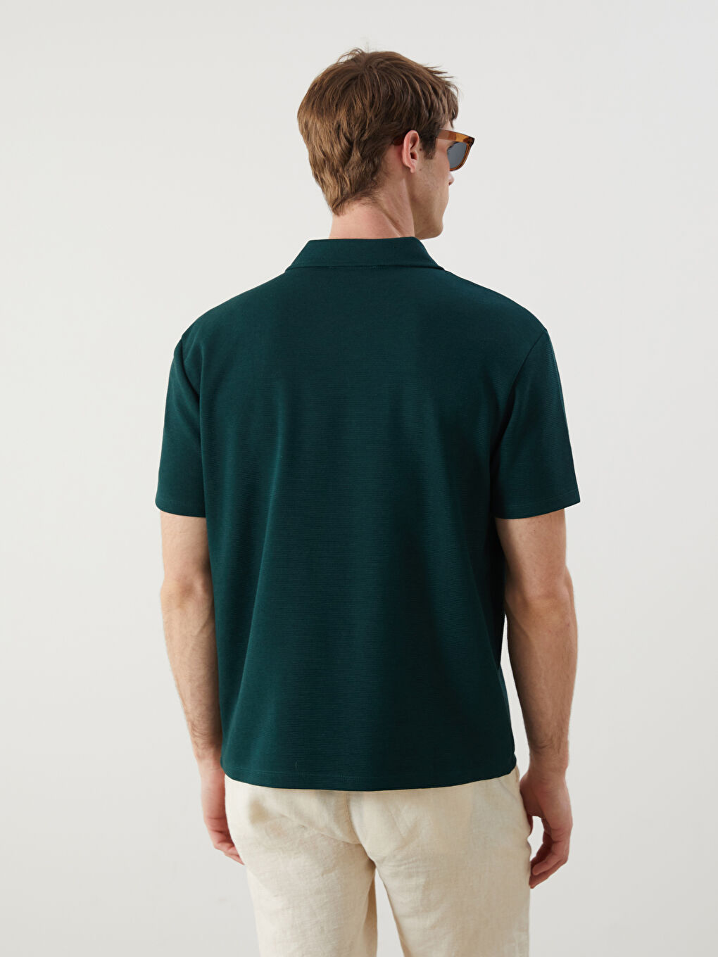 Petrol Polo Yaka Pike Erkek Tişört-3