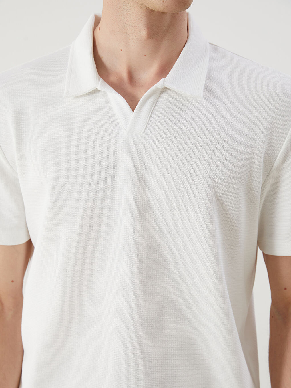 Ekru Polo Yaka Pike Erkek Tişört-2
