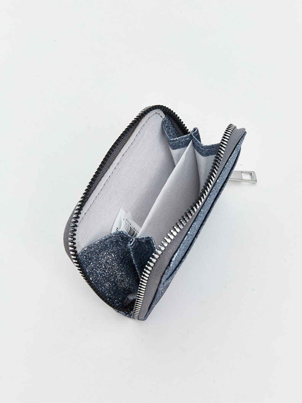 Gri Simli Deri Görünümlü Kadın Cüzdan-2