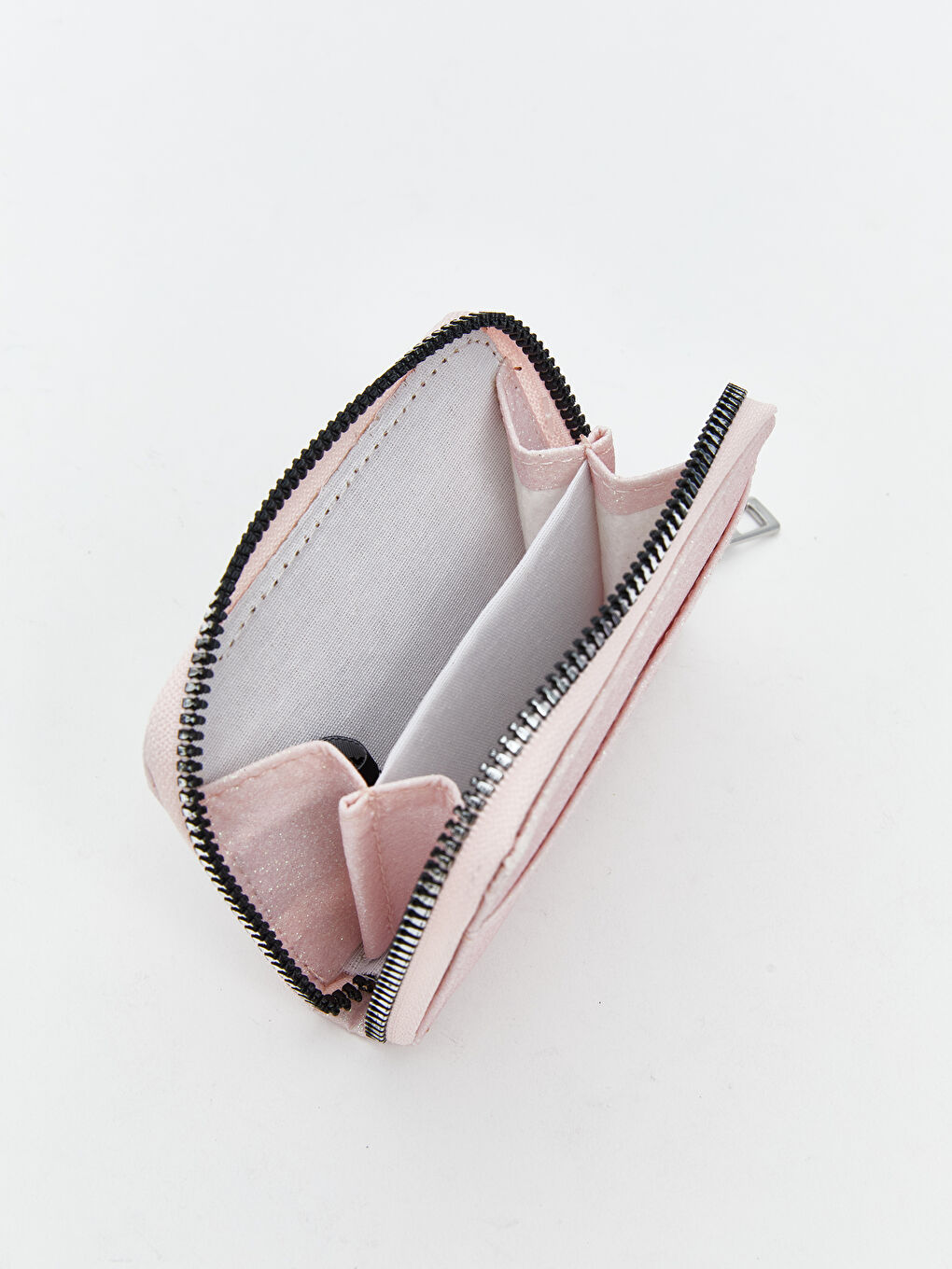 Pembe Simli Deri Görünümlü Kadın Cüzdan-2