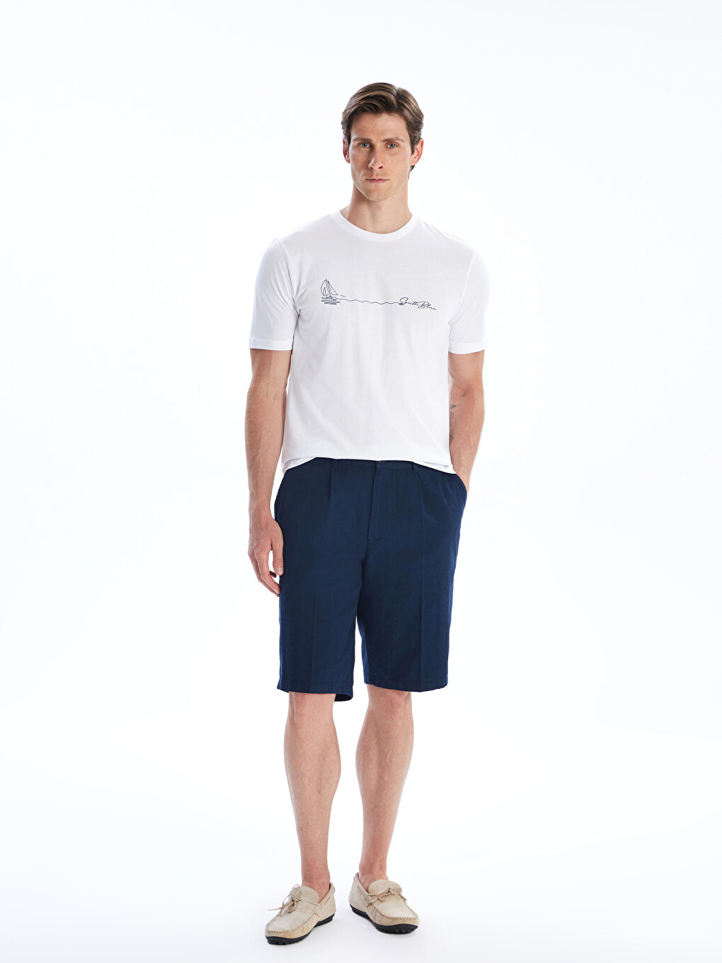 SOUTHBLUE Crew Neck Printed Jersey Men's T-Shirt -S5R651Z8-Q6K