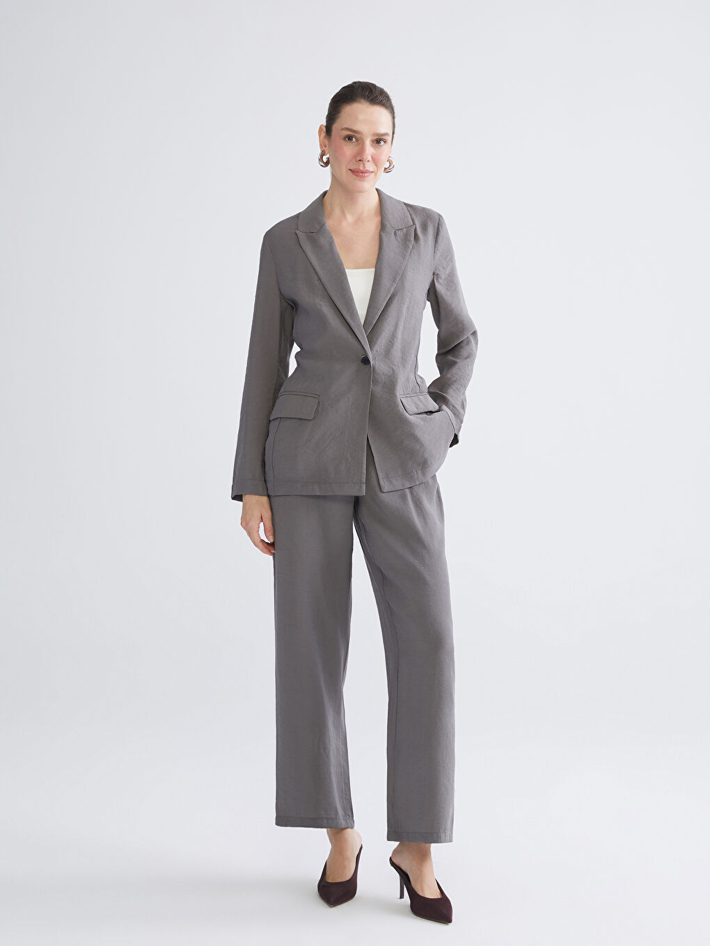 Modal Blend Women's Blazer Jacket-2