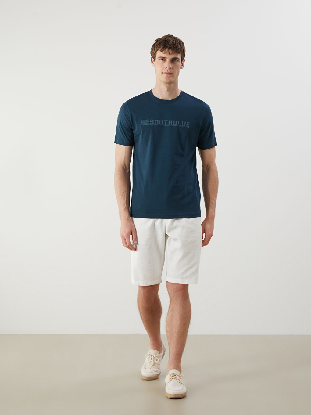 SOUTHBLUE Crew Neck Printed Jersey Men's T-Shirt -S5R653Z8-QT0