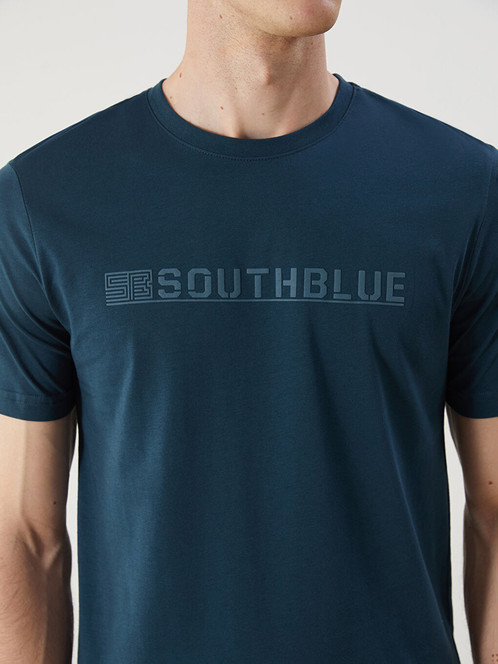SOUTHBLUE Crew Neck Printed Jersey Men's T-Shirt -S5R653Z8-QT0