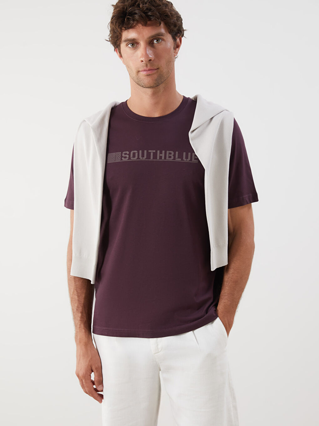 SOUTHBLUE Crew Neck Printed Jersey Men's T-Shirt -S5R653Z8-YHP