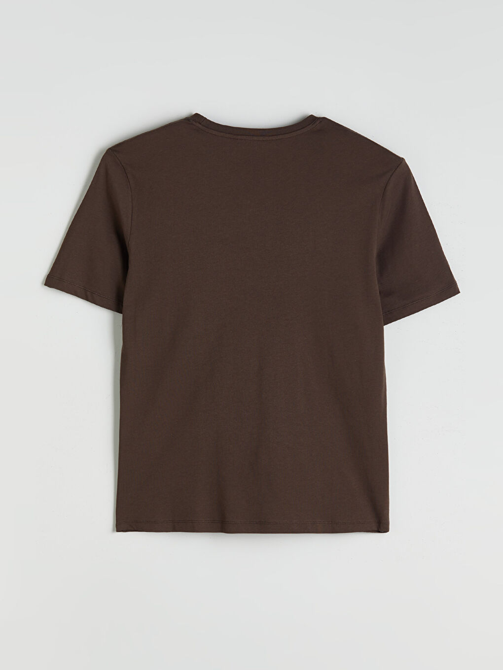 Kahverengi Bisiklet Yaka Baskılı Penye Erkek Tişört-5