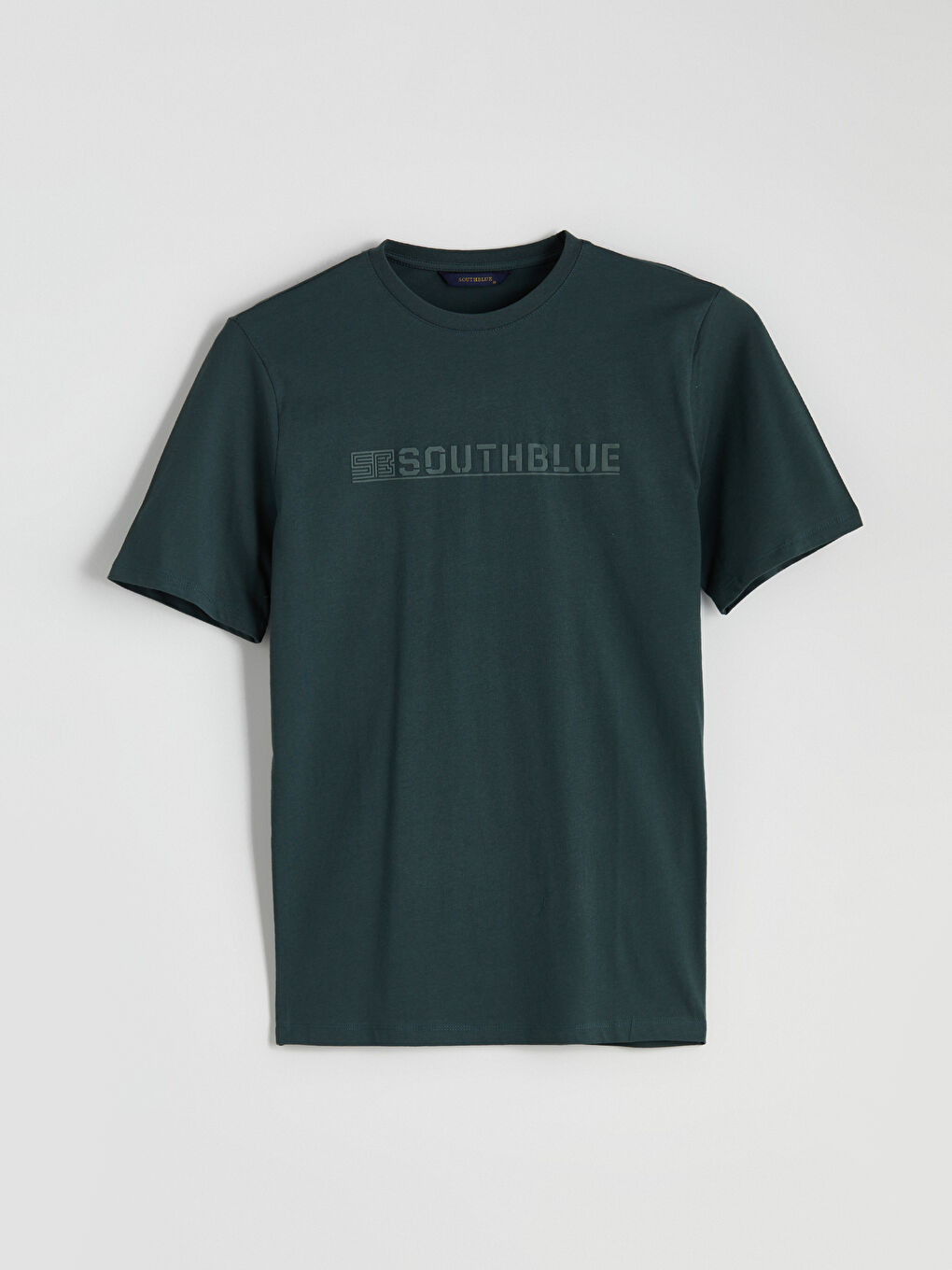 Yeşil Bisiklet Yaka Baskılı Penye Erkek Tişört-4