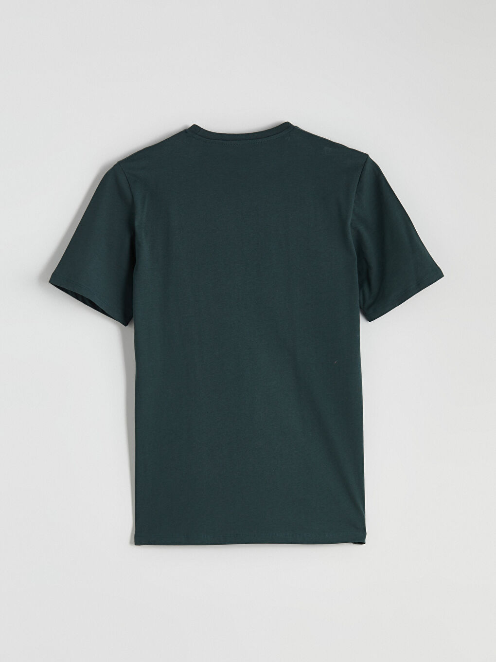 Yeşil Bisiklet Yaka Baskılı Penye Erkek Tişört-5