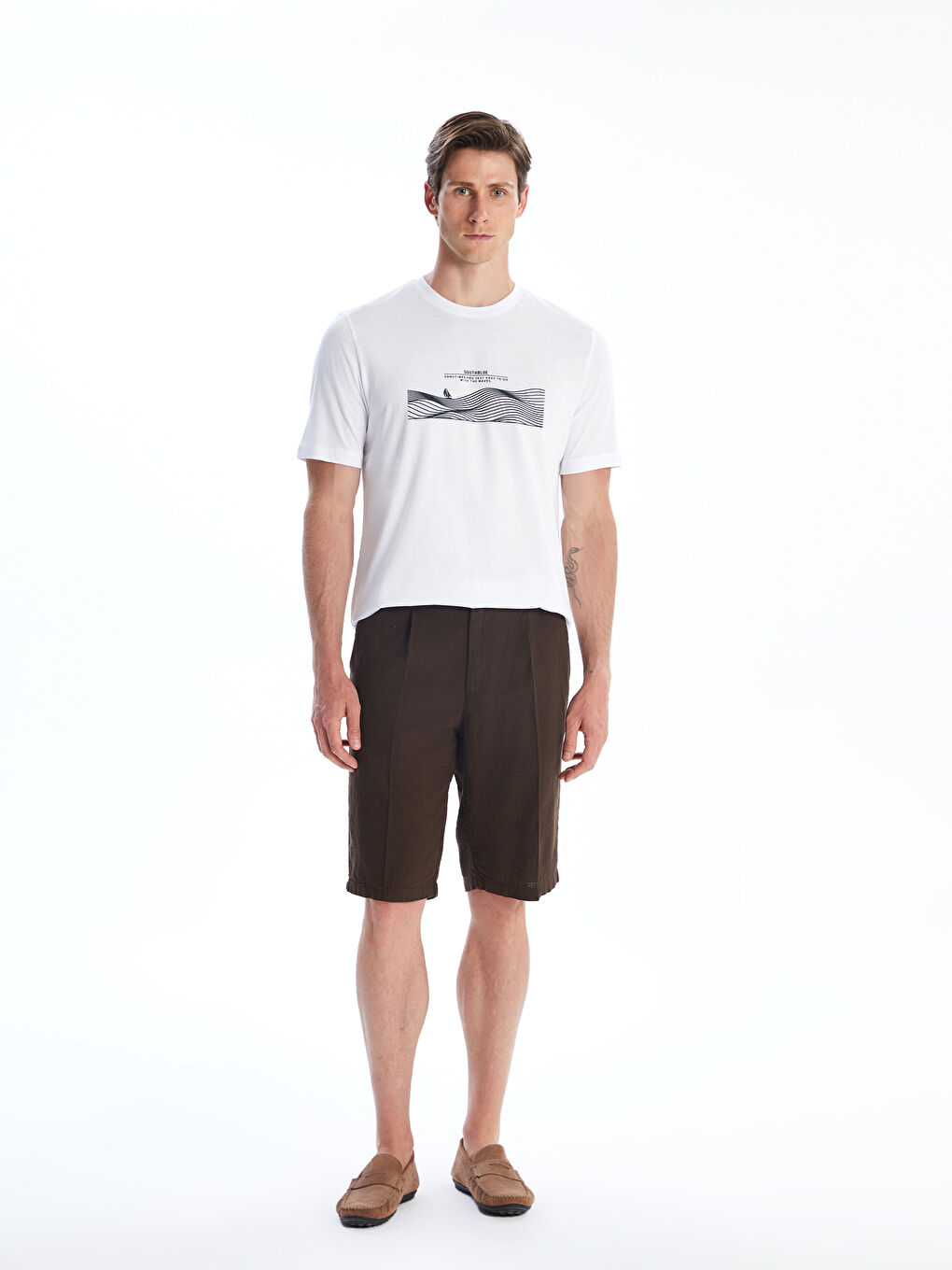 SOUTHBLUE Crew Neck Printed Jersey Men's T-Shirt -S5R654Z8-Q6K
