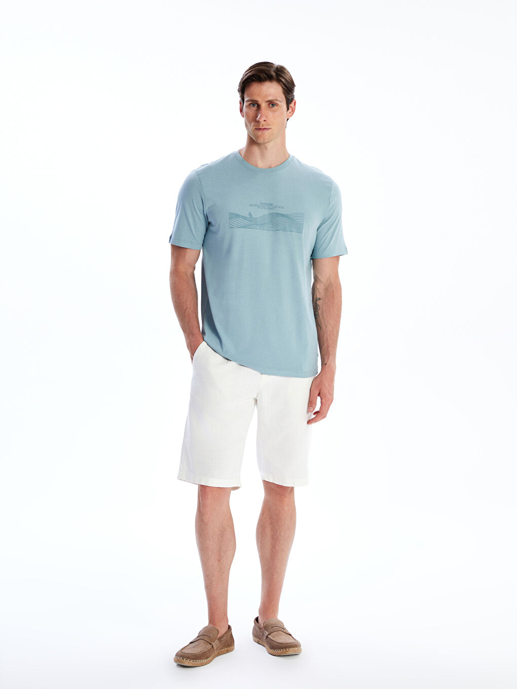 SOUTHBLUE Crew Neck Printed Jersey Men's T-Shirt -S5R654Z8-YZX