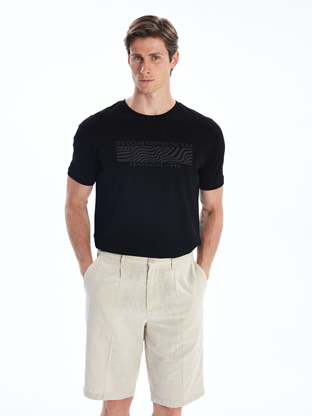 SOUTHBLUE Crew Neck Printed Jersey Men's T-Shirt -S5R656Z8-CVL