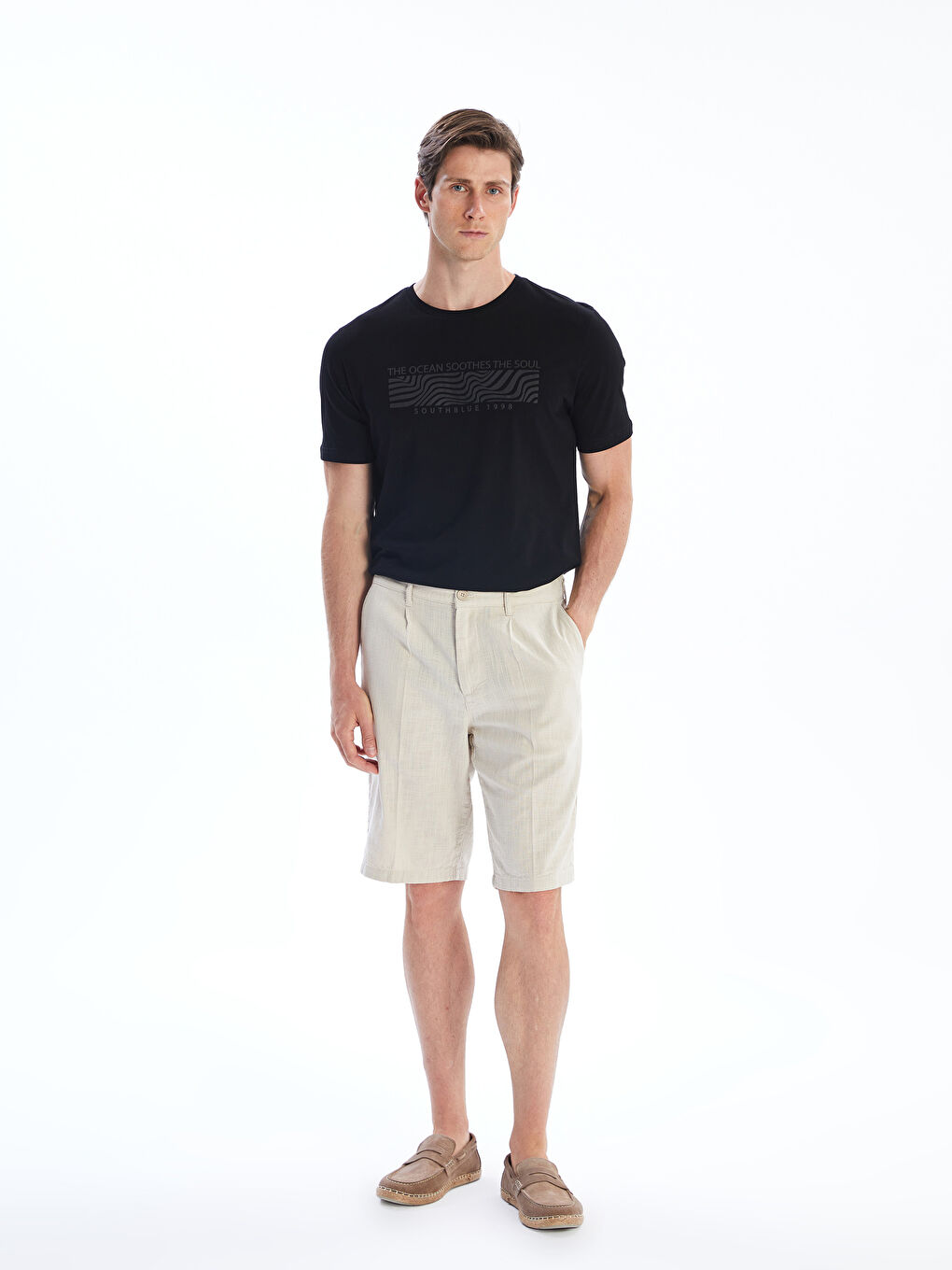 SOUTHBLUE Crew Neck Printed Jersey Men's T-Shirt -S5R656Z8-CVL