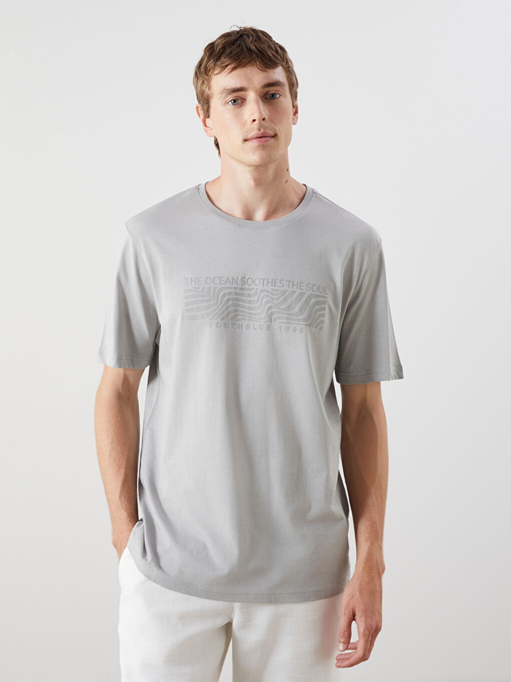 SOUTHBLUE Crew Neck Printed Jersey Men's T-Shirt -S5R656Z8-YMC