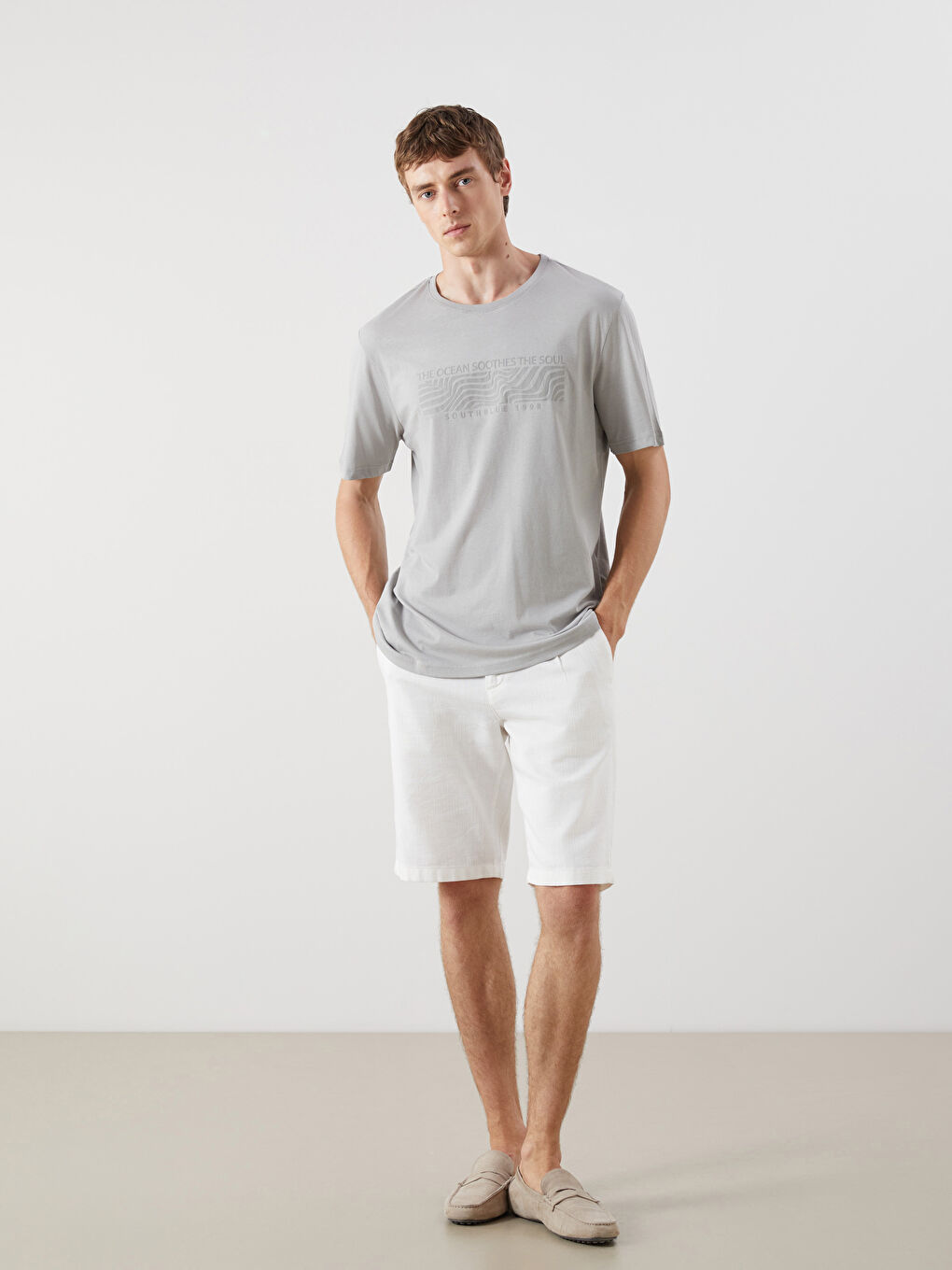 SOUTHBLUE Crew Neck Printed Jersey Men's T-Shirt -S5R656Z8-YMC