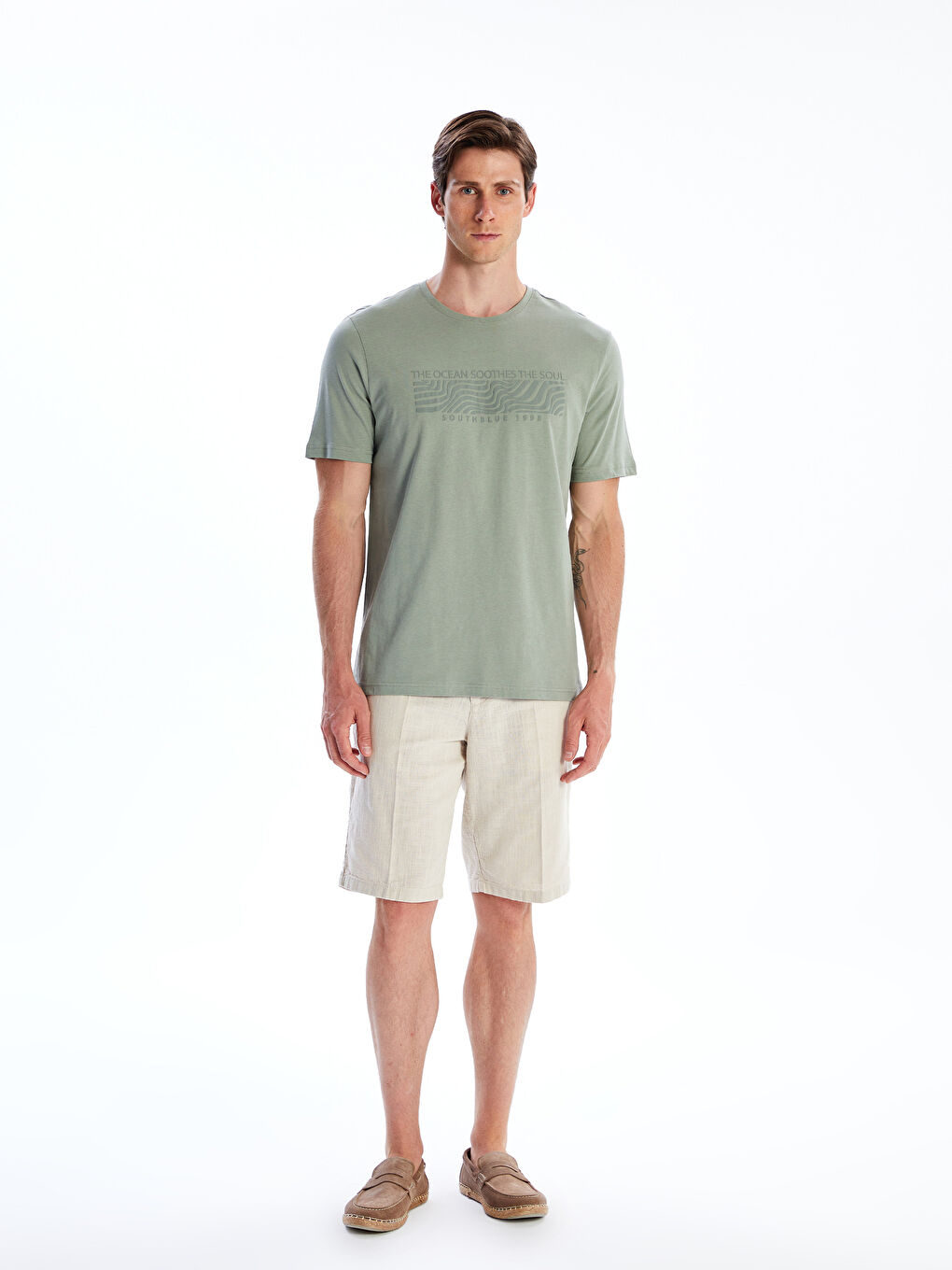 SOUTHBLUE Crew Neck Printed Jersey Men's T-Shirt -S5R656Z8-YVQ