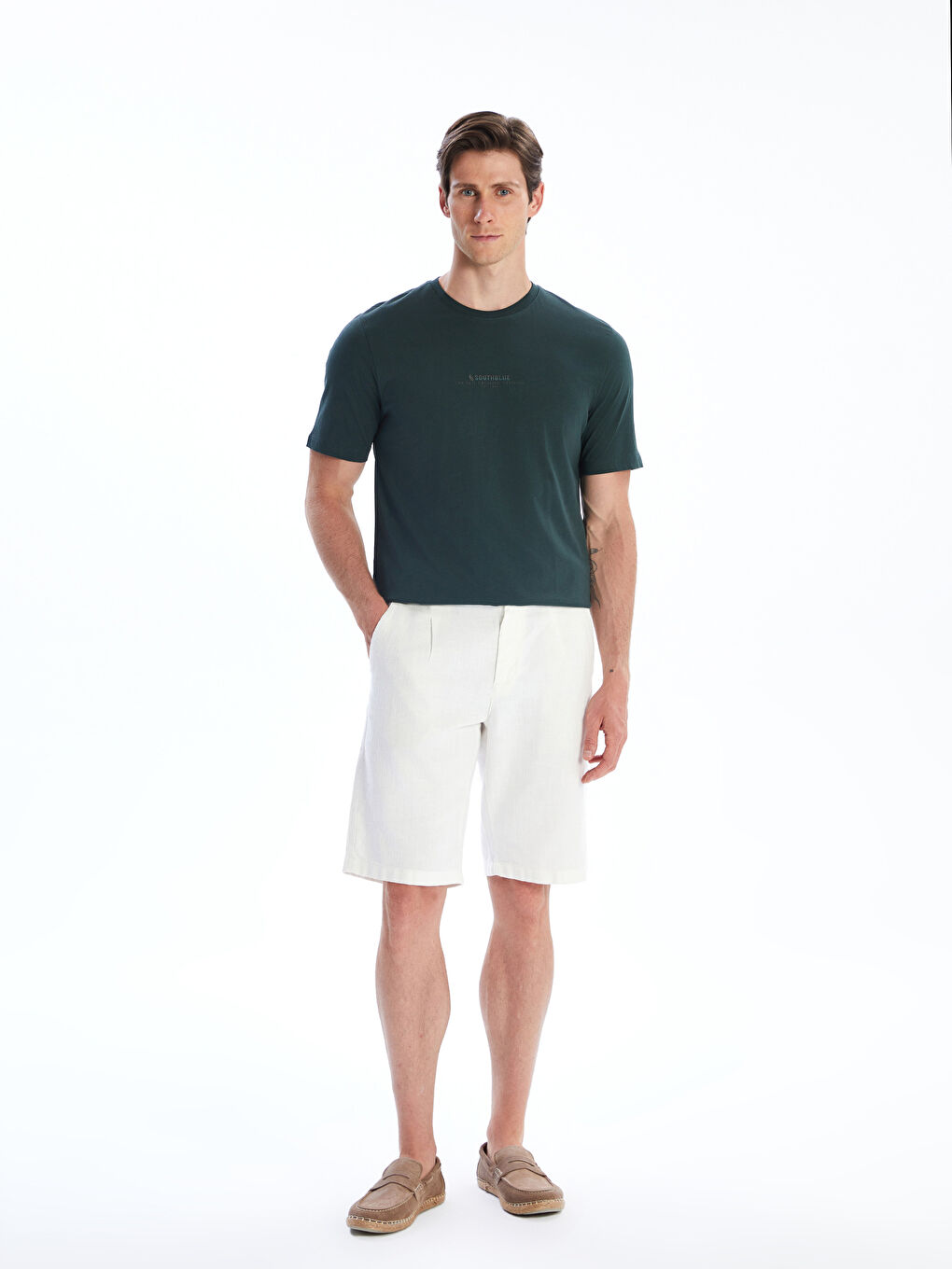 SOUTHBLUE Crew Neck Printed Jersey Men's T-Shirt -S5R658Z8-ZDJ