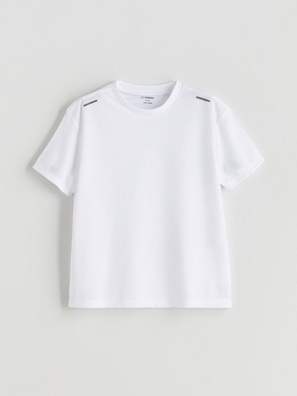 Beyaz Bisiklet Yaka Baskılı Erkek Çocuk Tişört