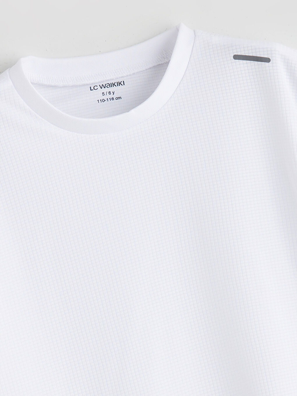 Beyaz Bisiklet Yaka Baskılı Erkek Çocuk Tişört-1