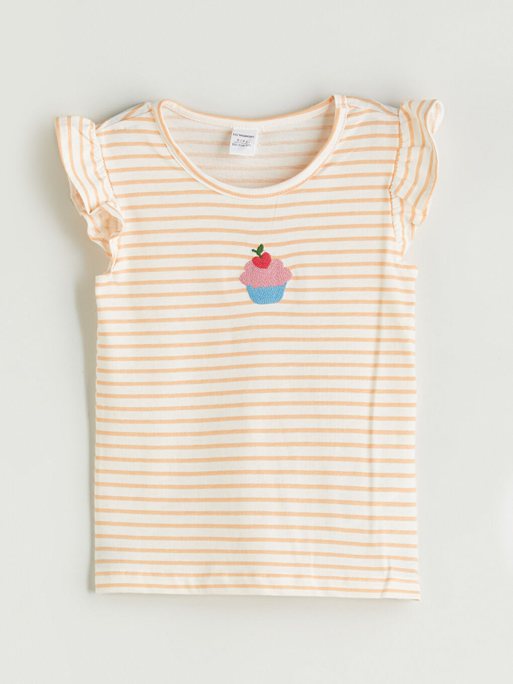 Crew Neck Striped Girls' T-Shirt 2 Pack -S5R665Z1-LFB