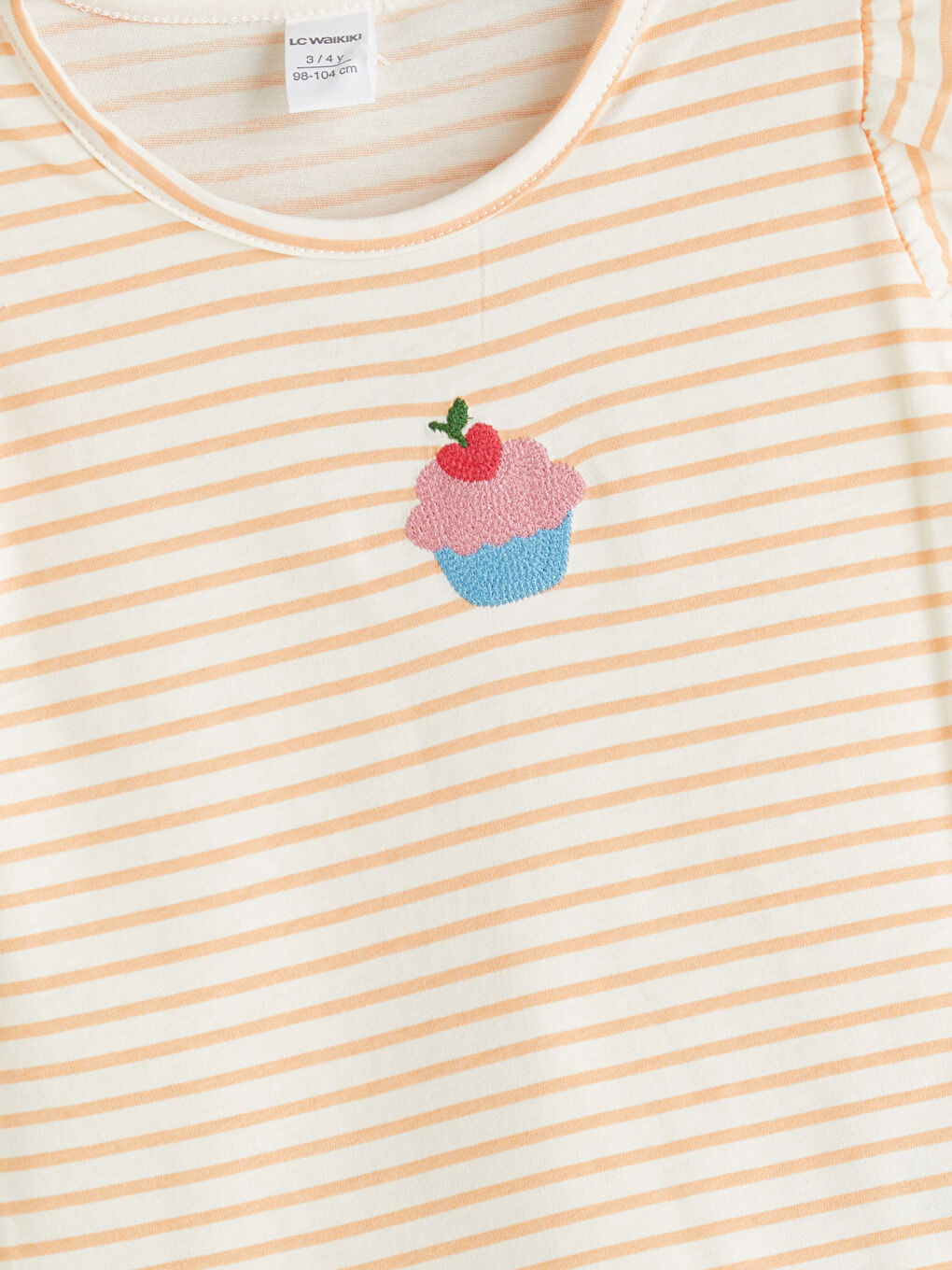 Crew Neck Striped Girls' T-Shirt 2 Pack -S5R665Z1-LFB