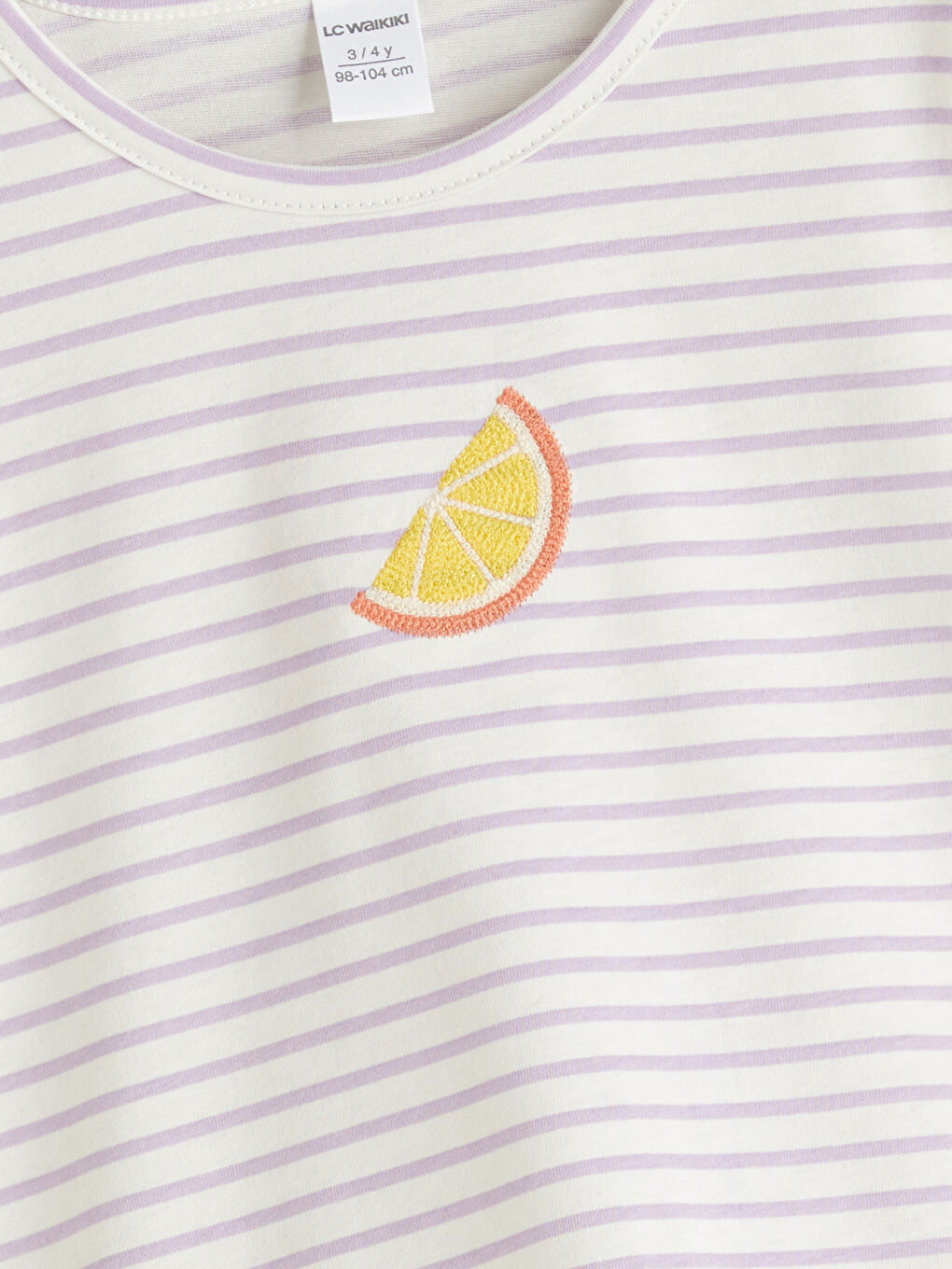 Crew Neck Striped Girls' T-Shirt 2 Pack -S5R665Z1-LFB