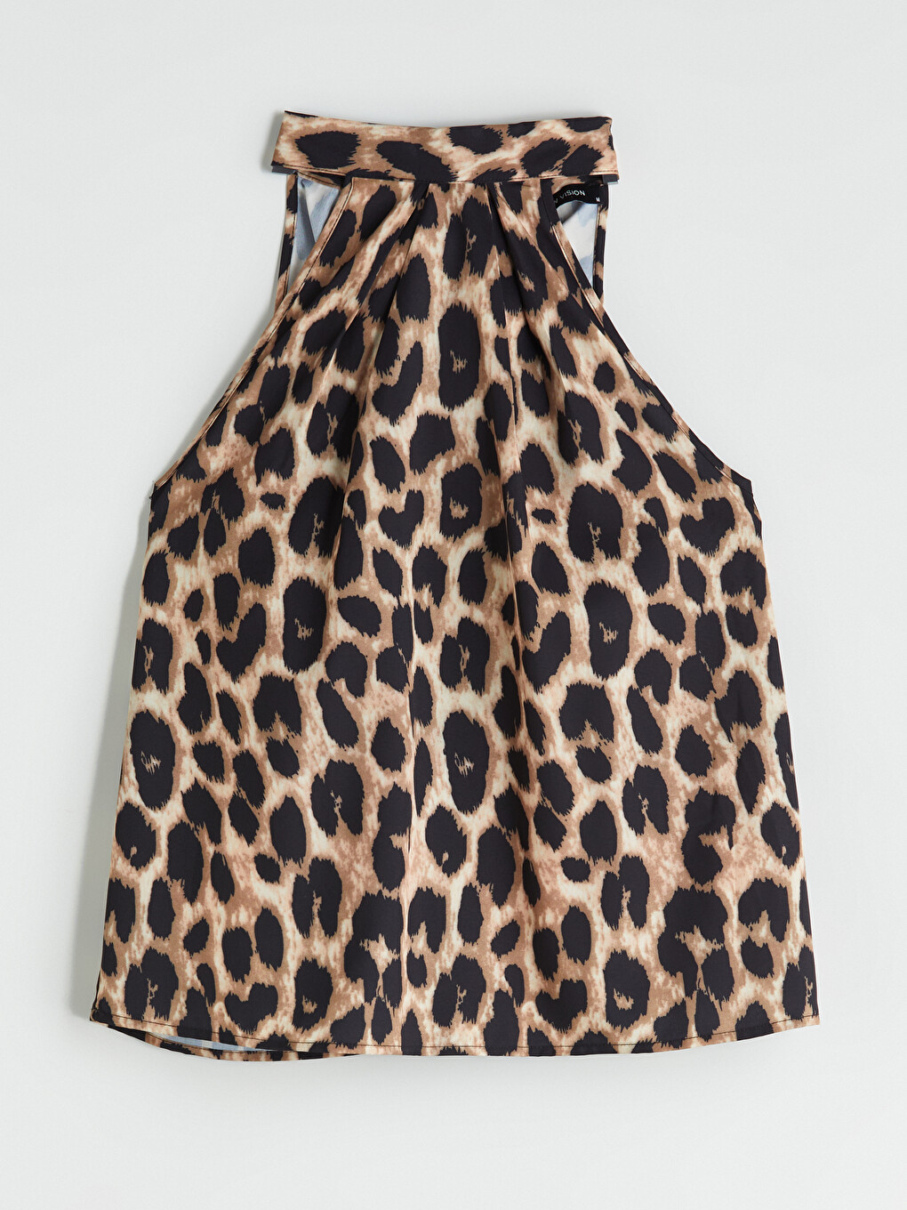 Halter Neck Leopard Print Bow Blouse-4