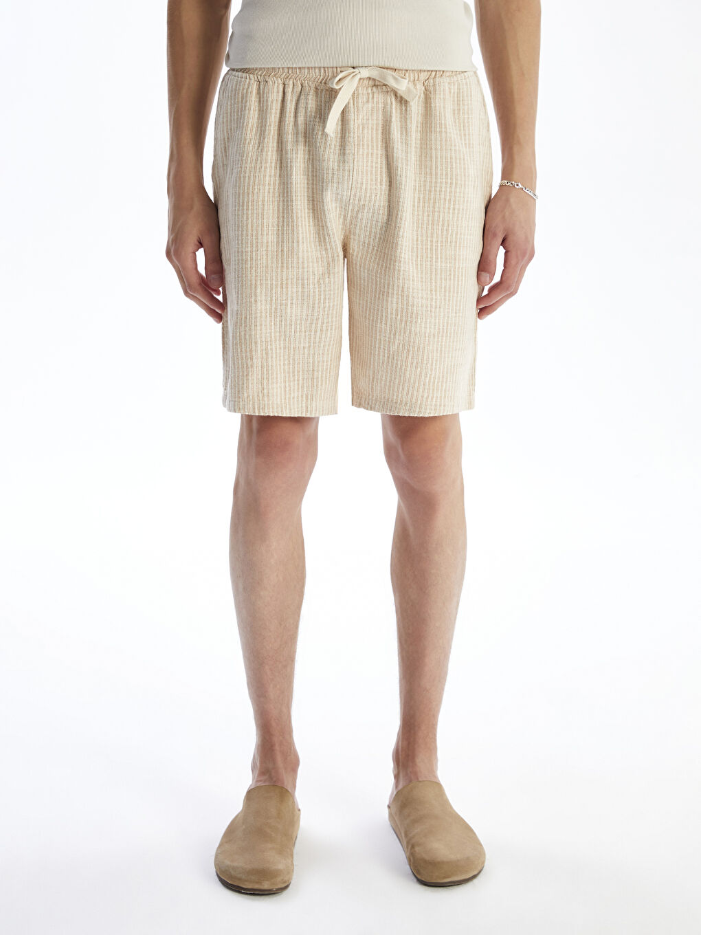 XSIDE Relaxed Fit Linen Look Men's Shorts -S5R708Z8-LE8