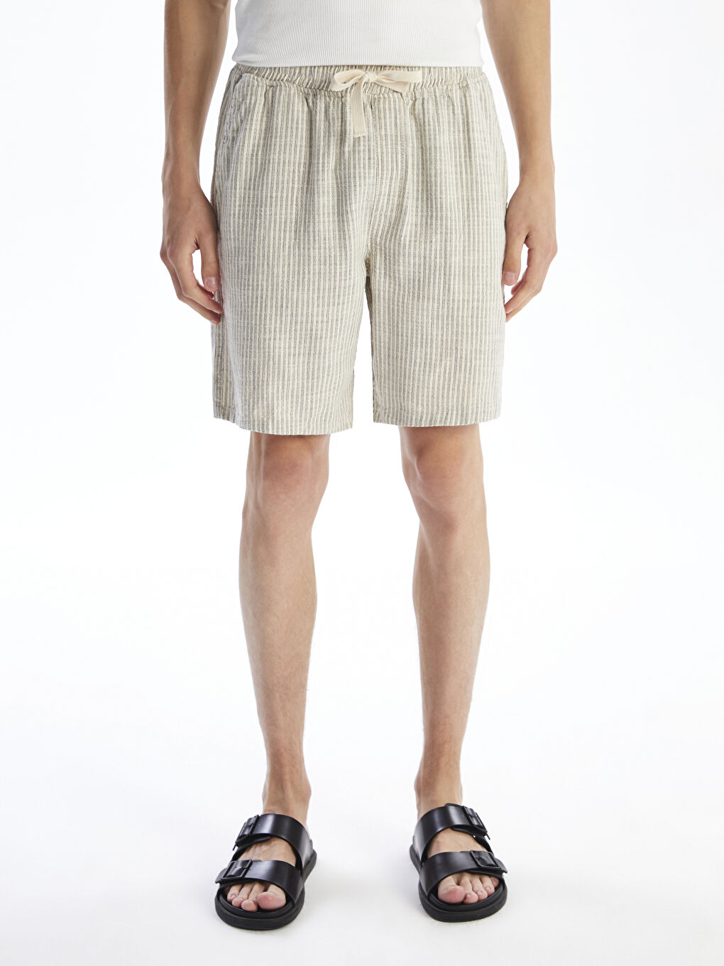 XSIDE Relaxed Fit Linen Look Men's Shorts -S5R708Z8-LFY