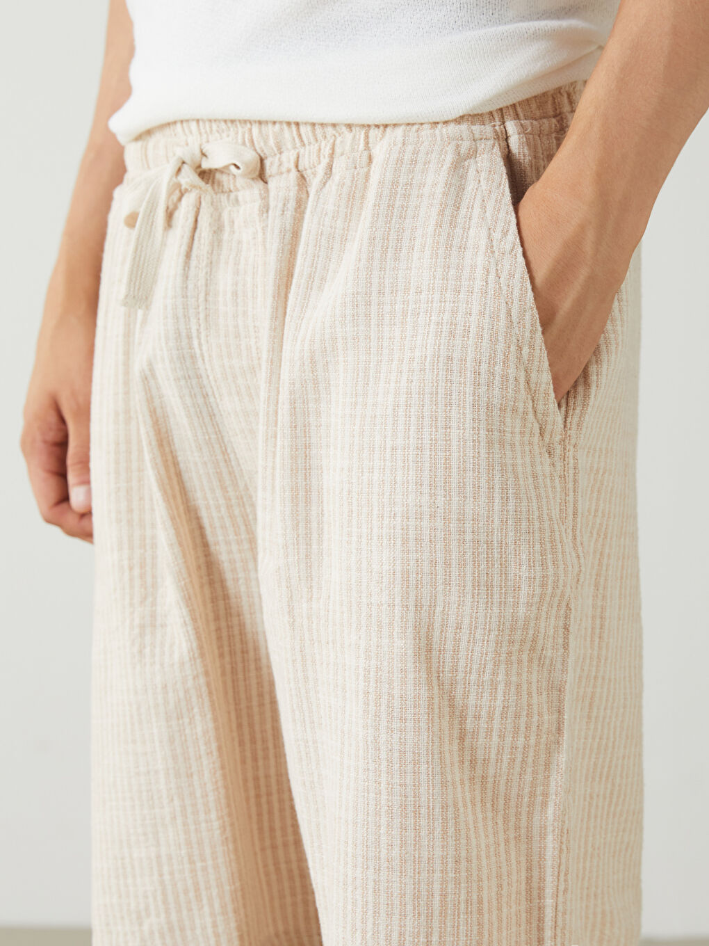XSIDE Relaxed Fit Linen Look Men's Shorts -S5R708Z8-LE8
