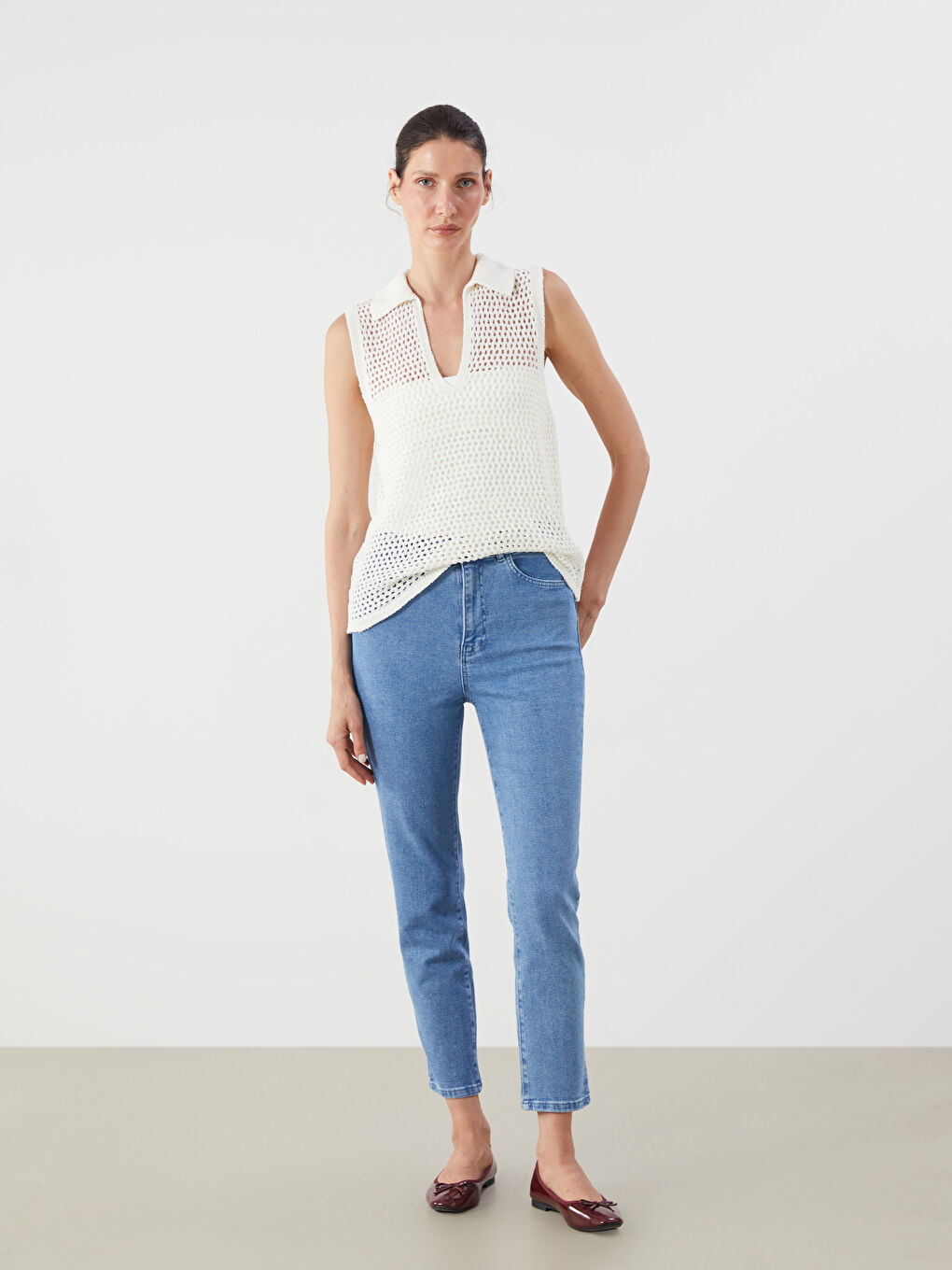 LCWAIKIKI Classic Woman ECRU Tank Top -S5R719Z8-R9J