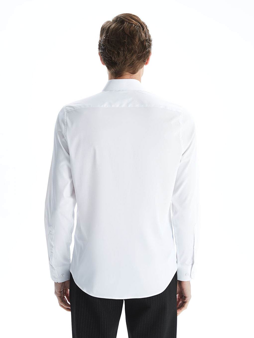 Beyaz Slim Fit Uzun Kollu Erkek Gömlek-7