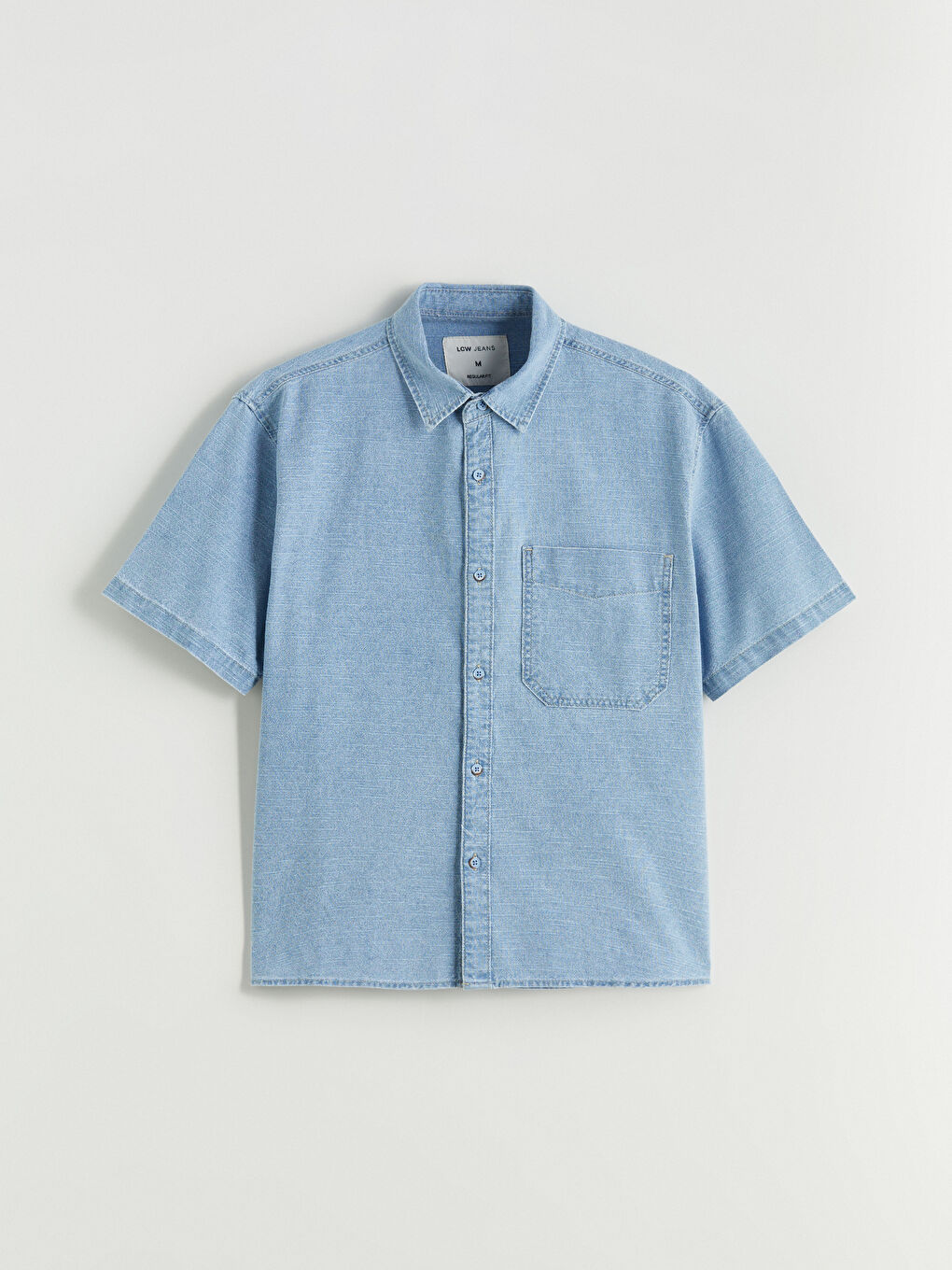İndigo Regular Fit Kısa Kollu Erkek Jean Gömlek-4