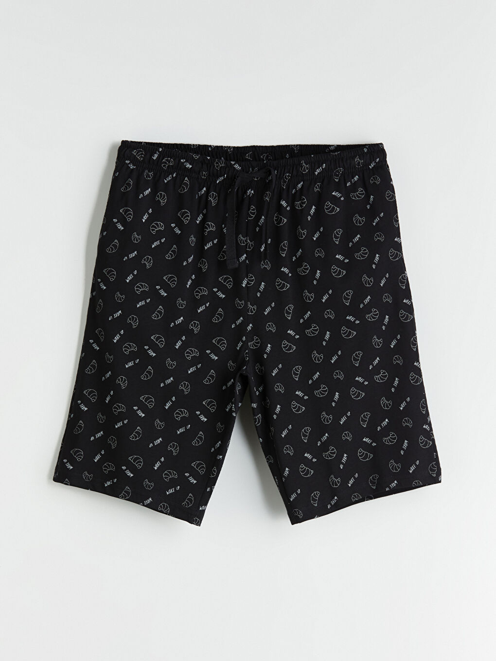 Siyah Standart Kalıp Erkek Pijama Alt Şort