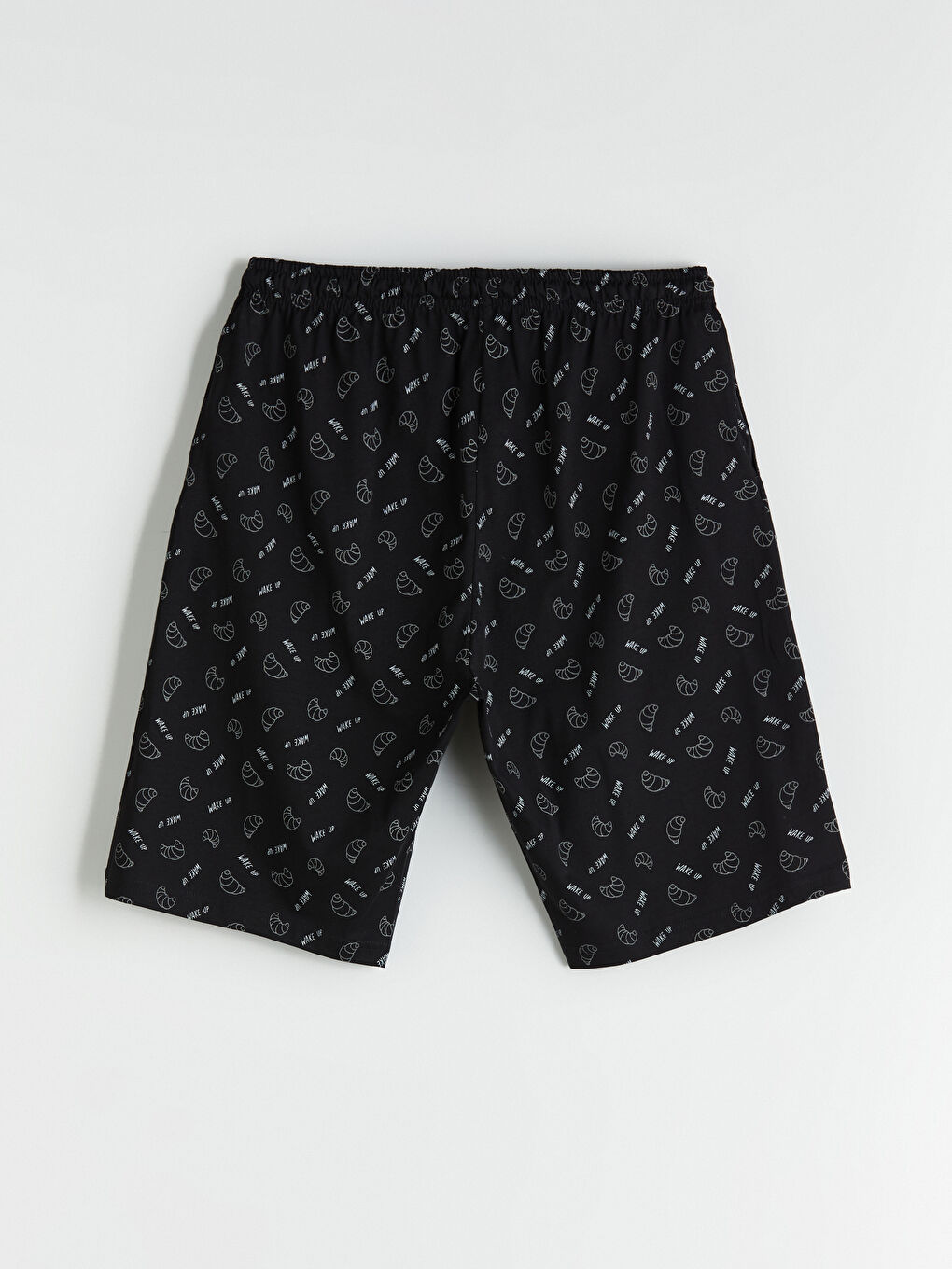 Siyah Standart Kalıp Erkek Pijama Alt Şort-1