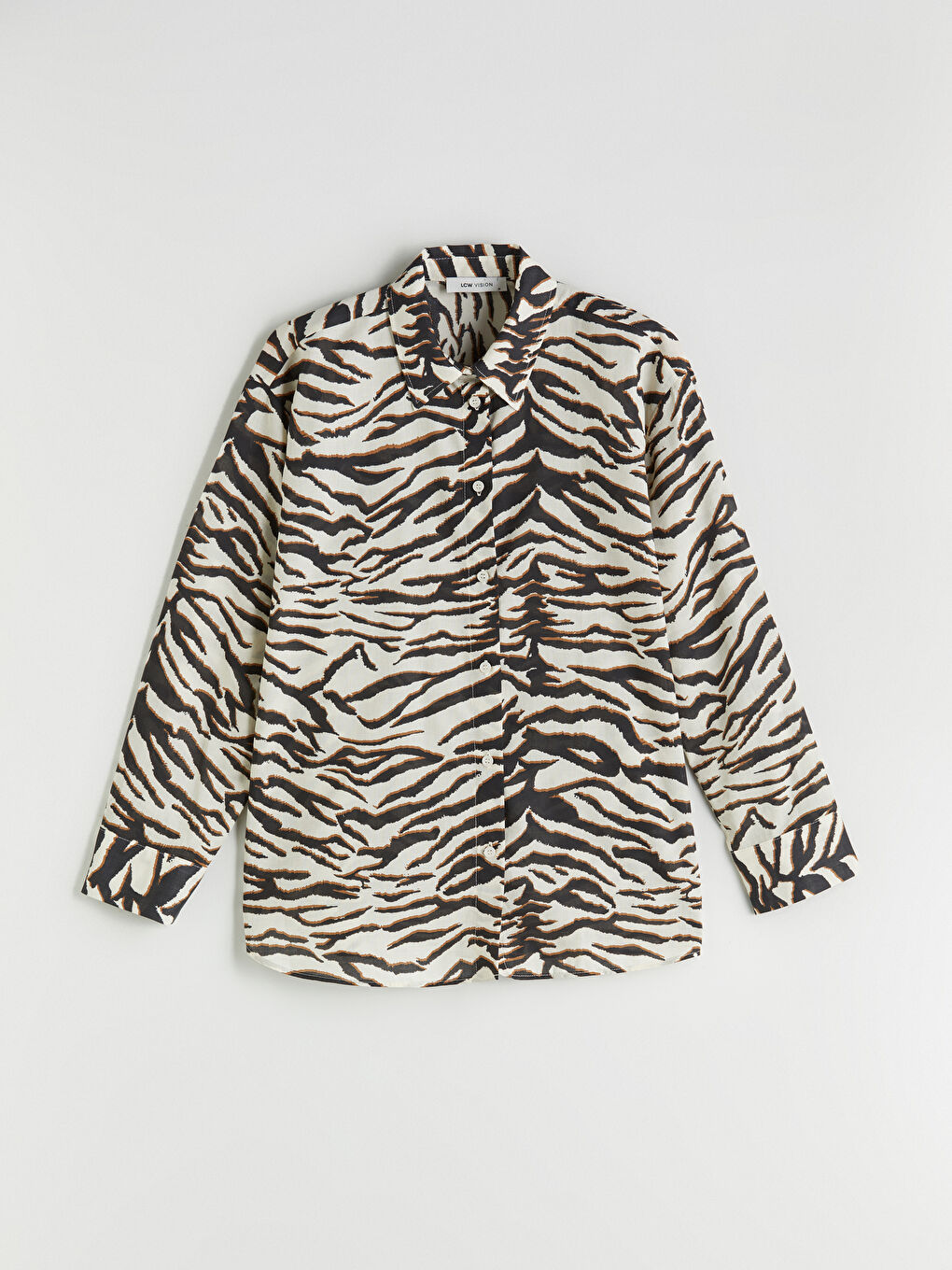 Zebra Patterned Oversize Women's Shirt -S5R775Z8-LQJ