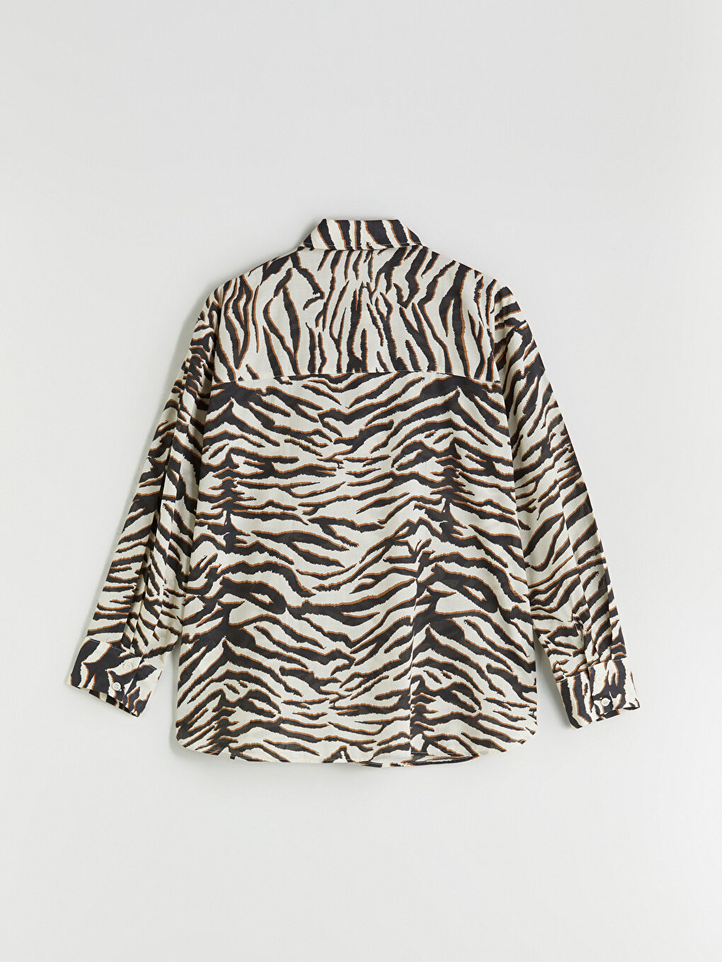 Zebra Patterned Oversize Women's Shirt -S5R775Z8-LQJ
