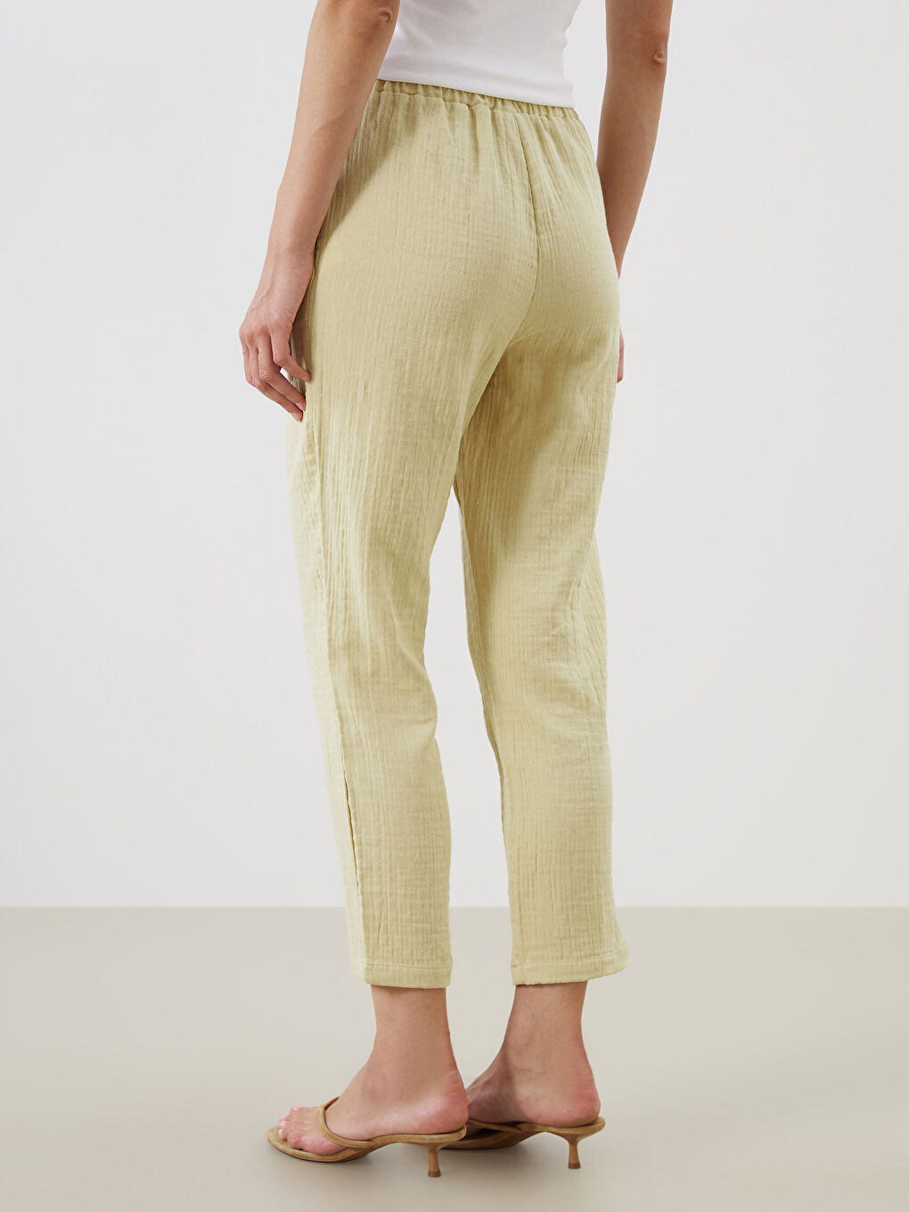 LCWAIKIKI Classic Elasticated Waist Textured Women's Trousers -S5R782Z8-FMD
