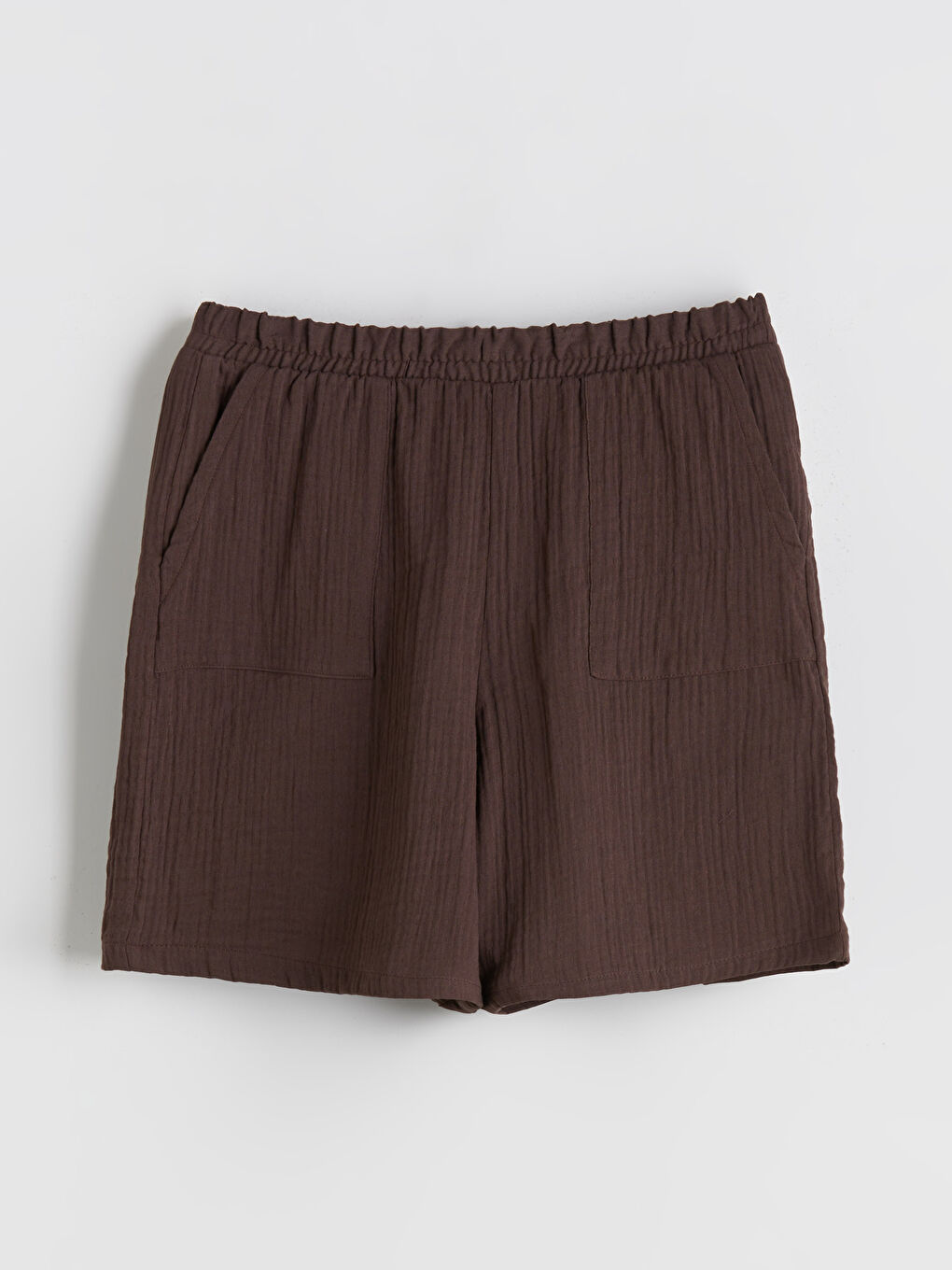 شورت نسائي من الشاش المحبوك بخصر مطاطي-8