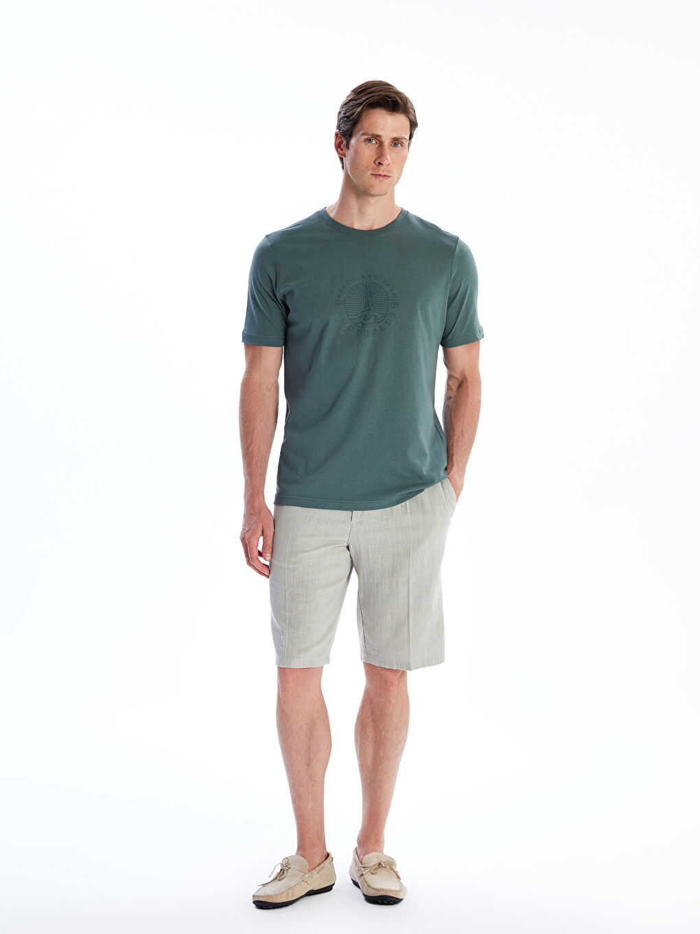SOUTHBLUE Crew Neck Printed Jersey Men's T-Shirt -S5R790Z8-H9D